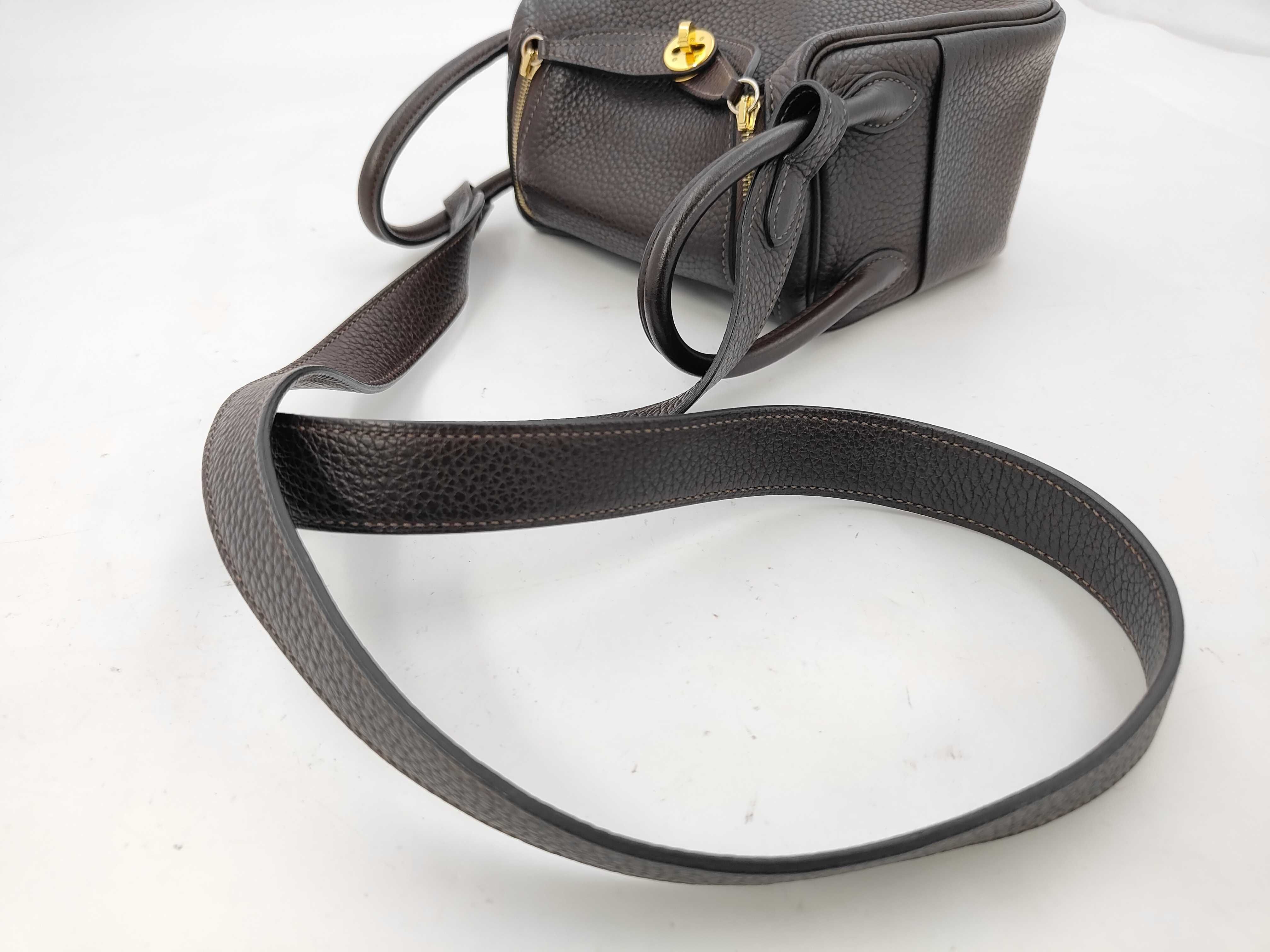 Lindy Mini Shoulder Bag, Z Stamp, Taurillon Clemence Leather, Rouge Sellier — view 3