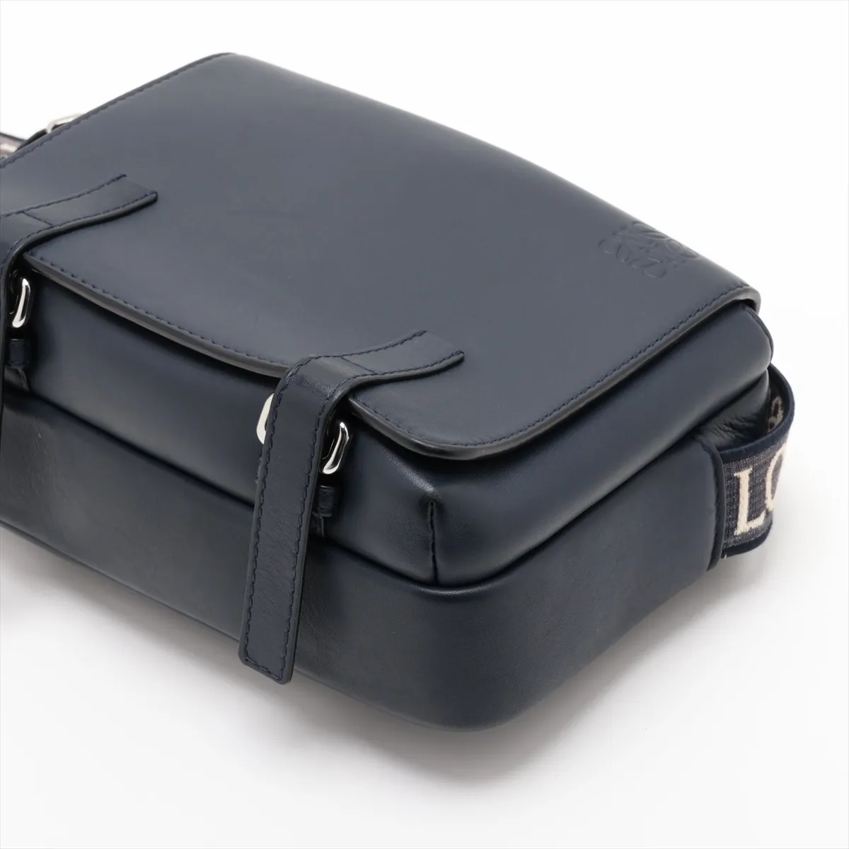 Military Messenger Bag Leather Shoulder Bag Black — view 3