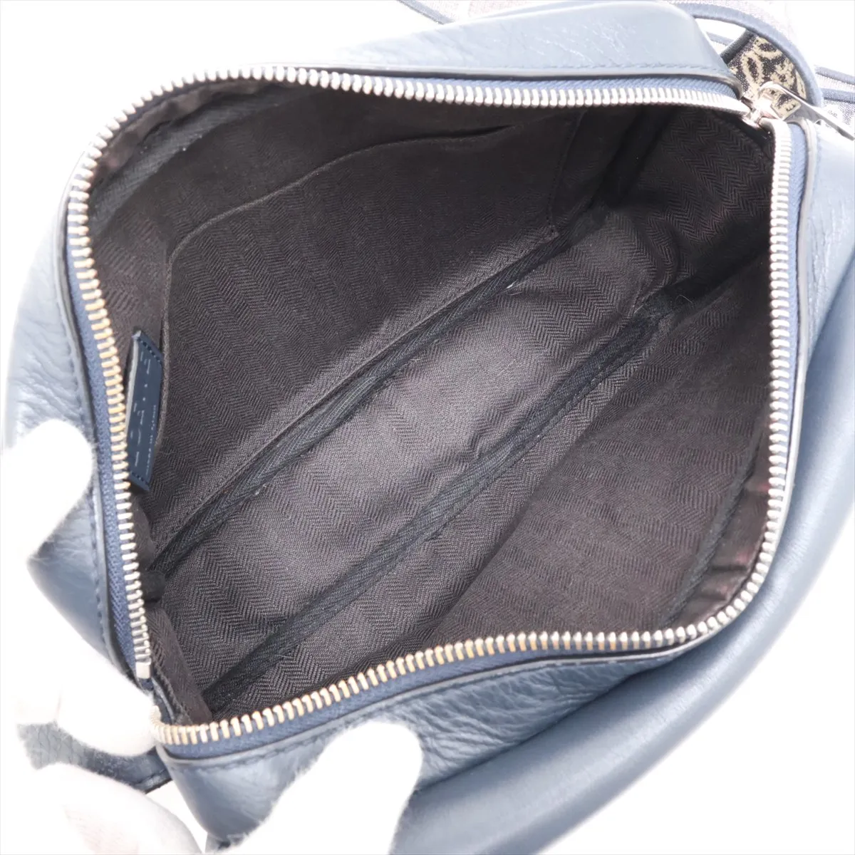 Military Messenger Bag Leather Shoulder Bag Black — view 6