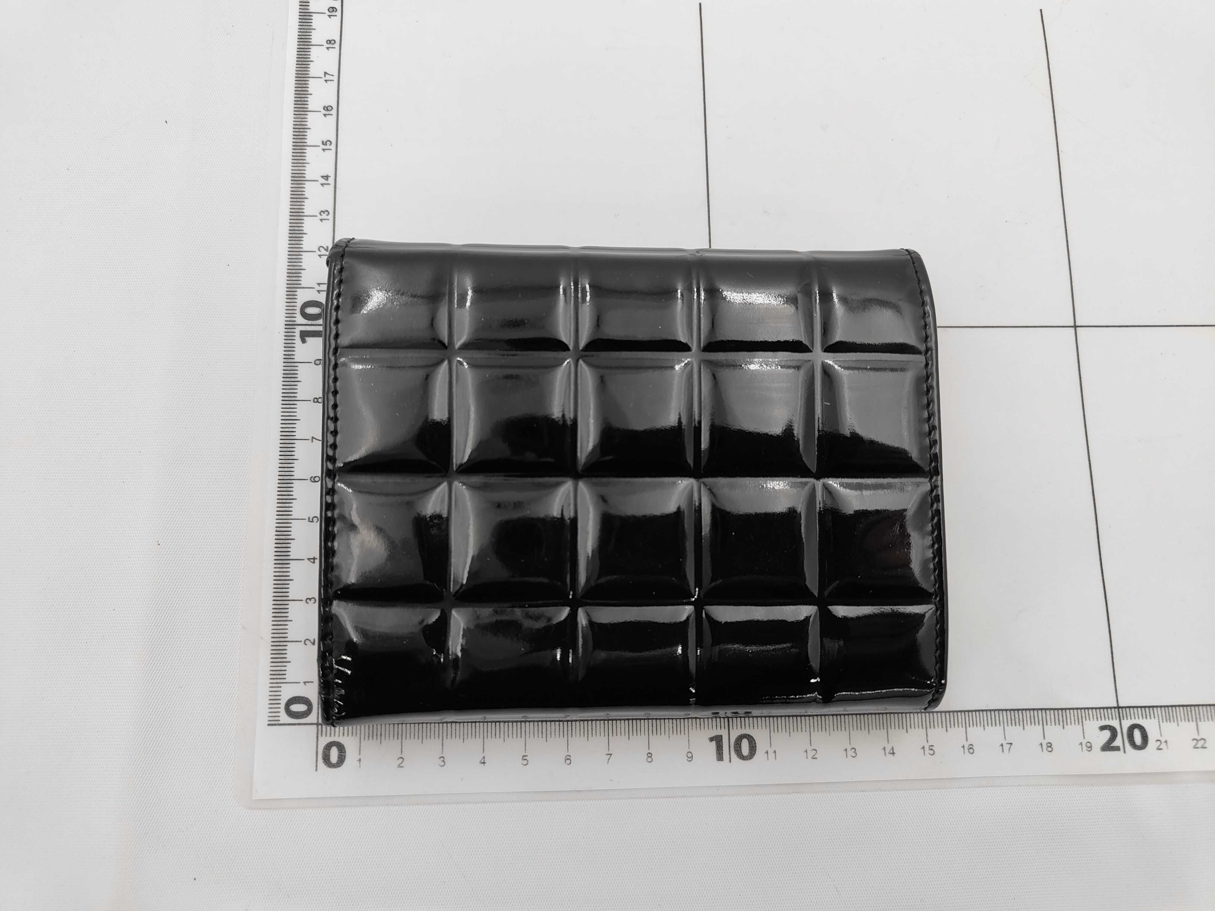 Patent Leather Black Folding Wallet — view 2