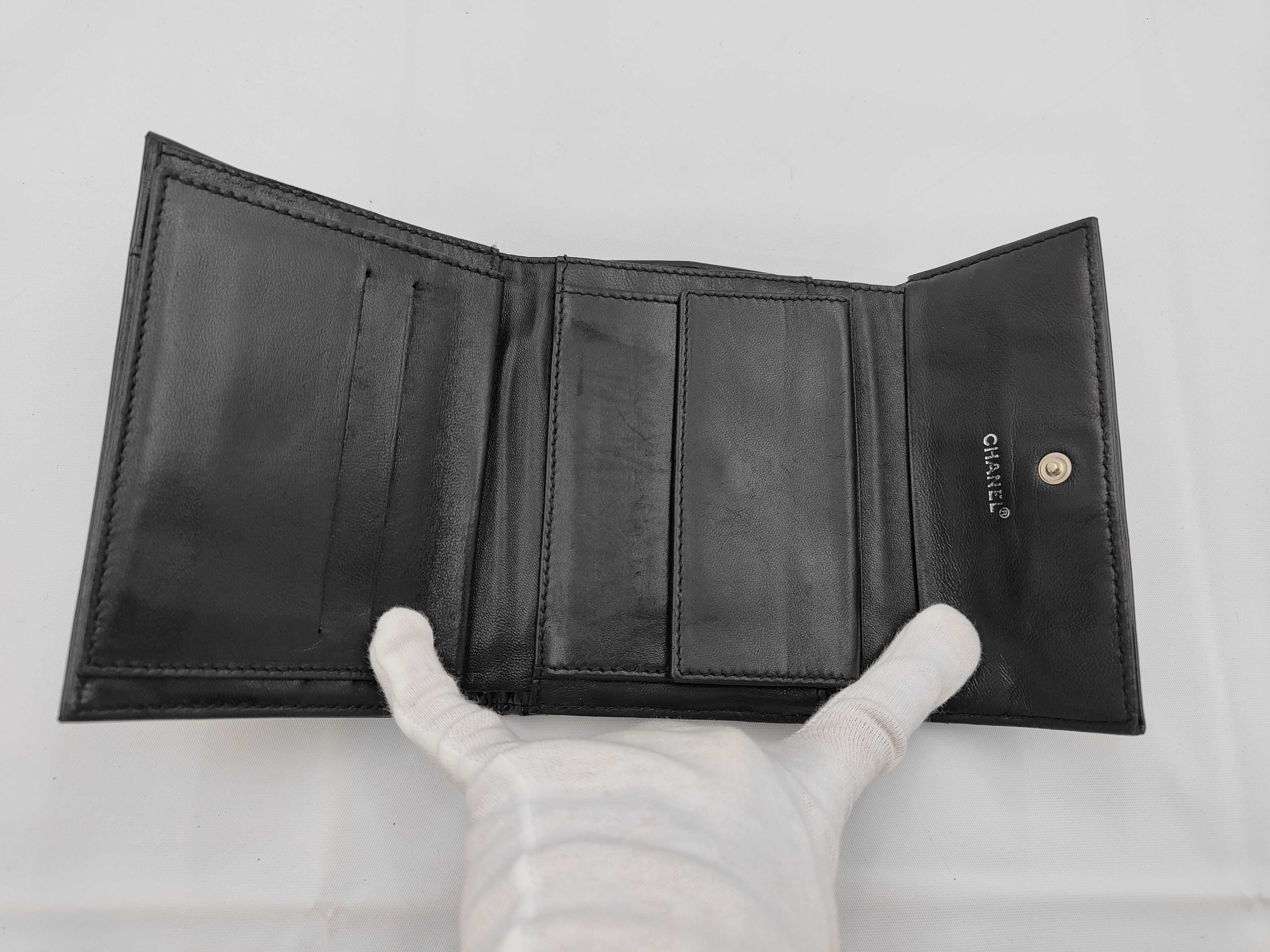 Patent Leather Black Folding Wallet — view 4