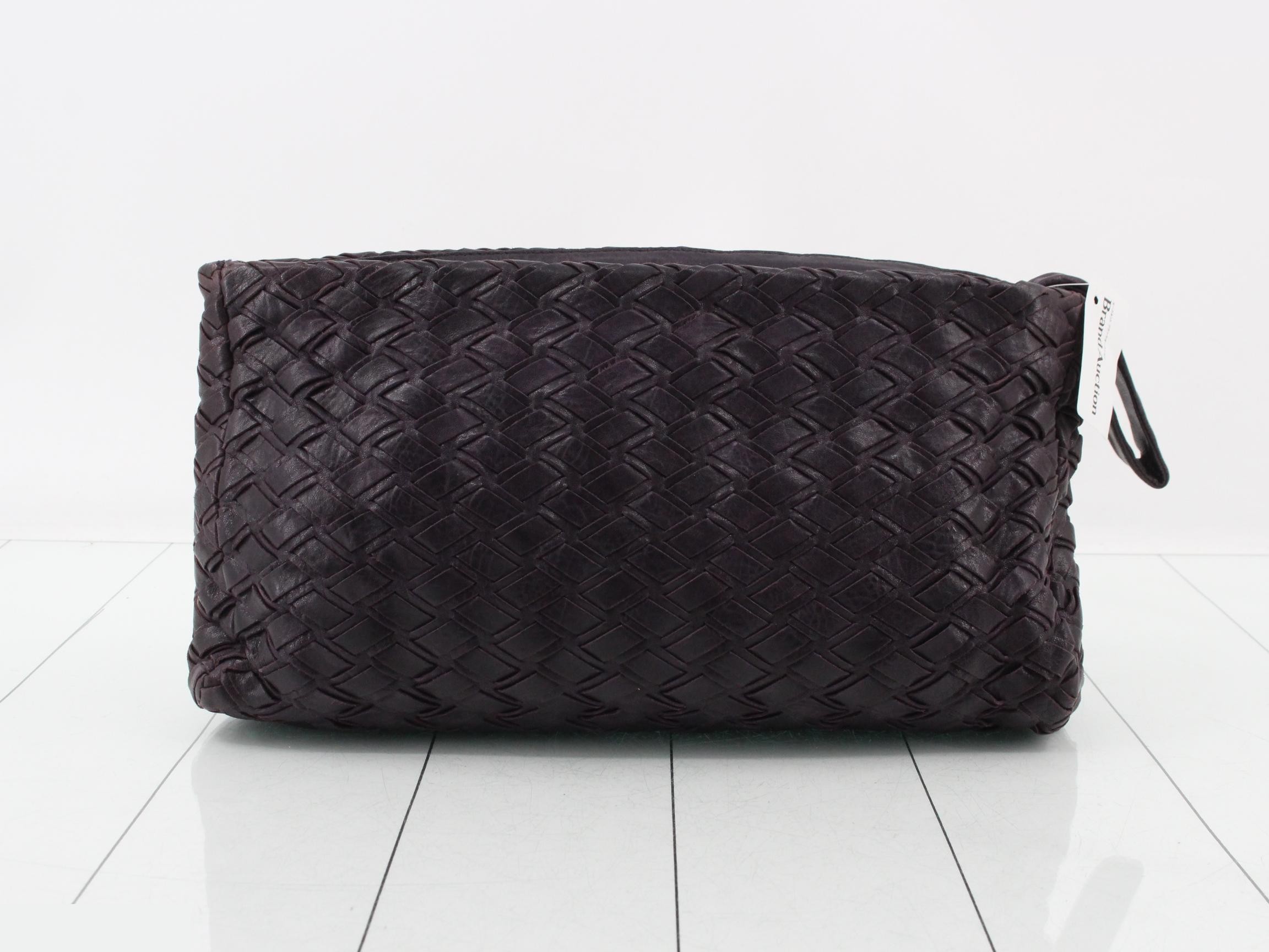 Leather braided clutch bag — view 2