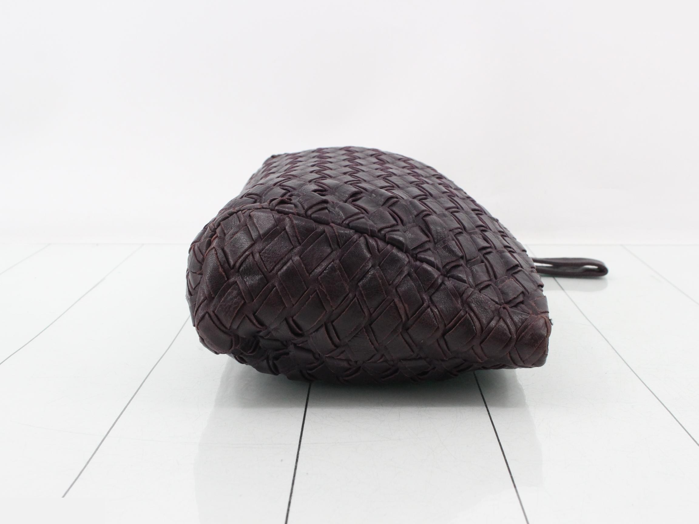 Leather braided clutch bag — view 3