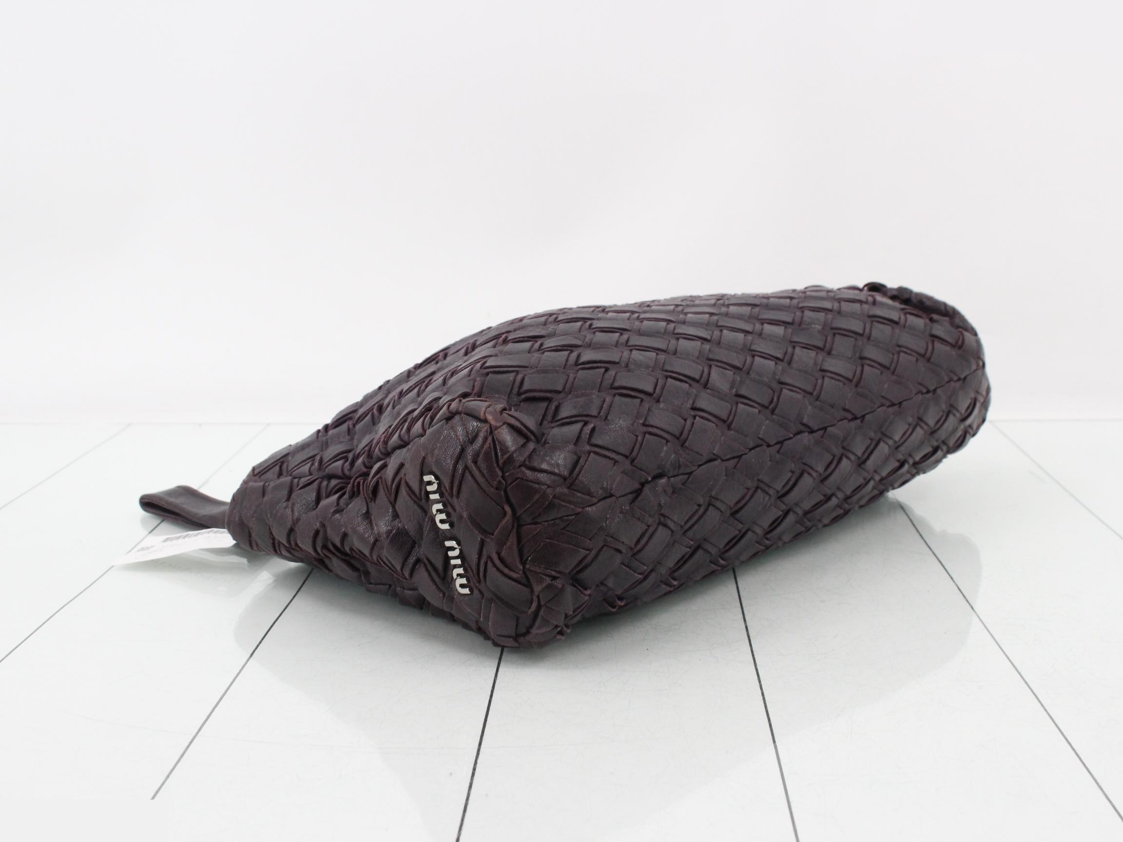 Leather braided clutch bag — view 5