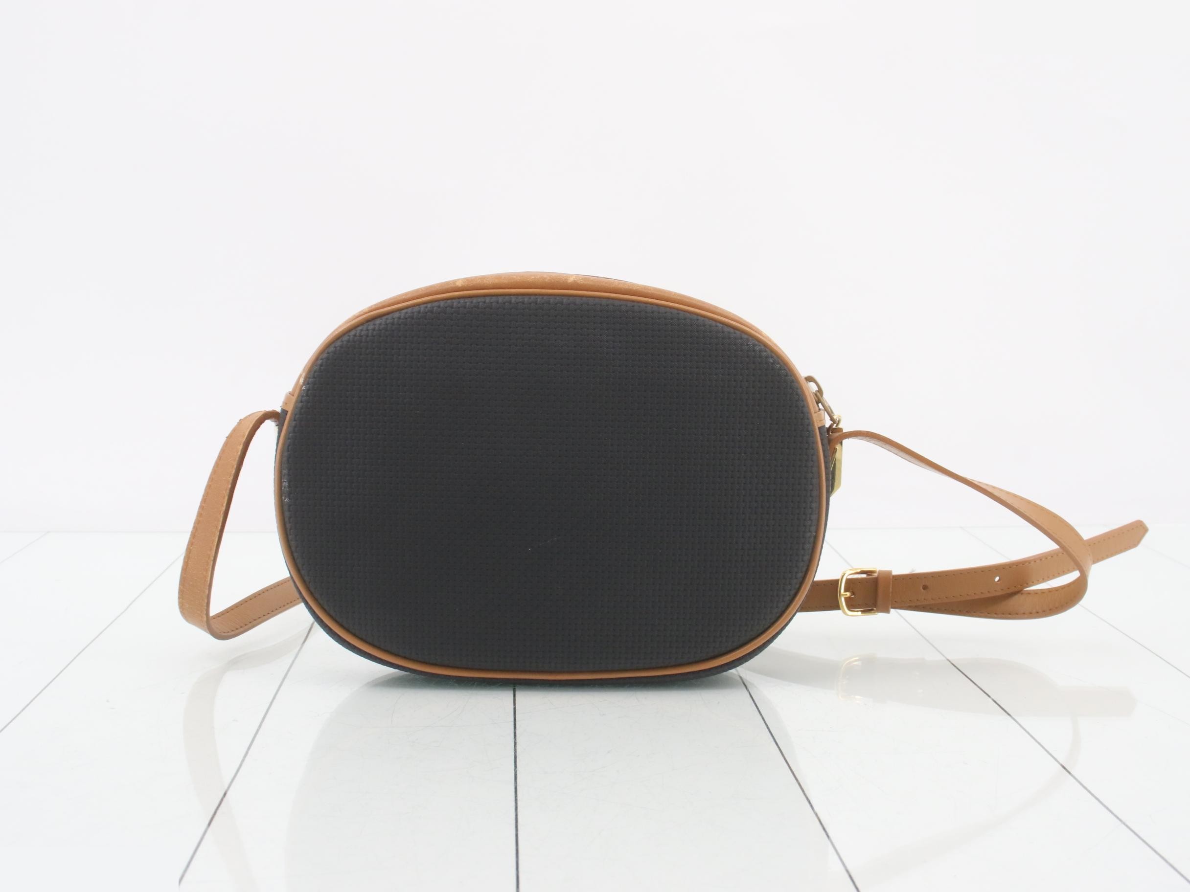 Cassandra Shoulder Bag, Black x Brown, PVC x Leather — view 2