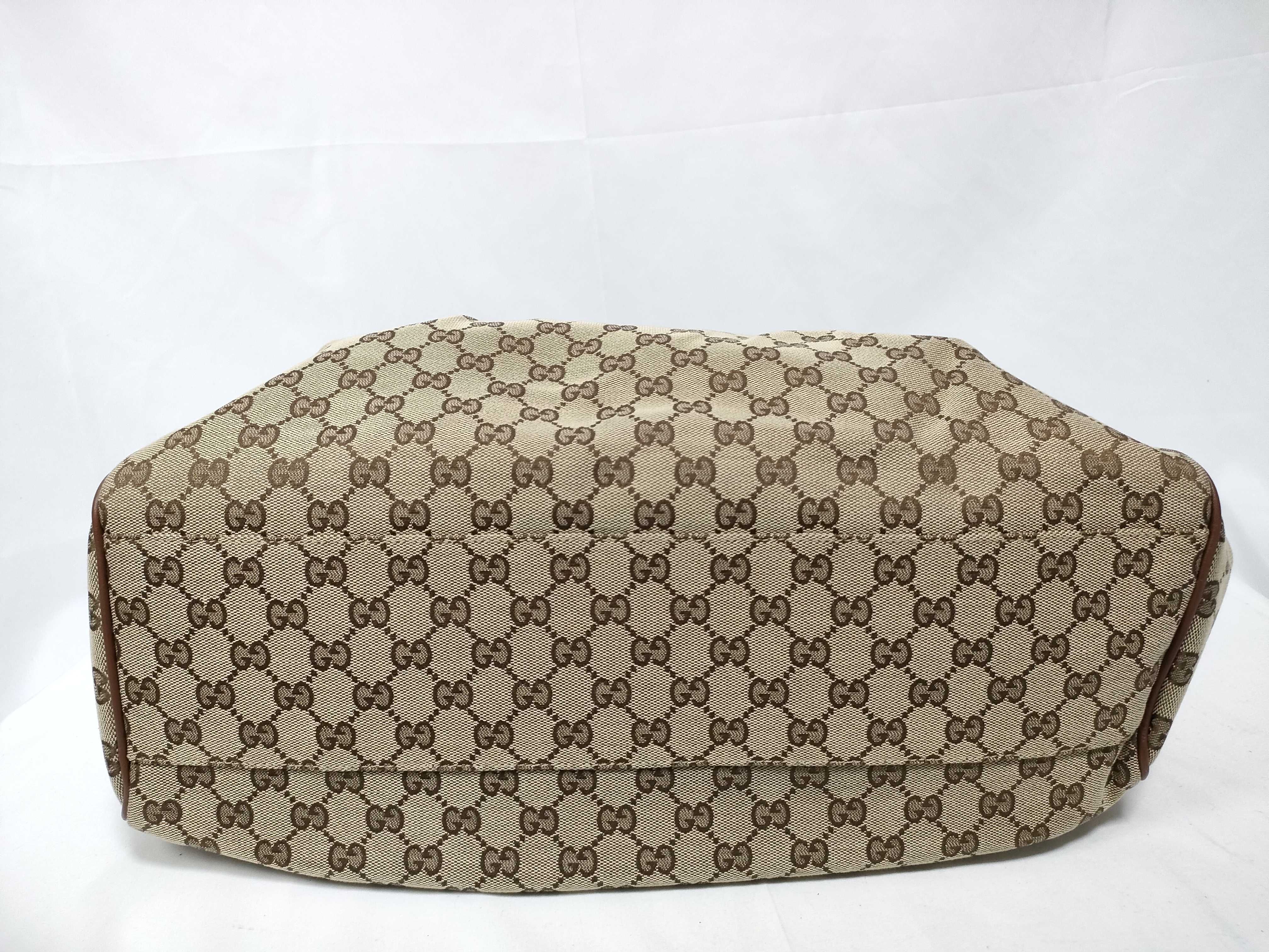 Red/Brown Canvas GG Supreme Pumpkin Shoulder Bag (Handbag) — view 3