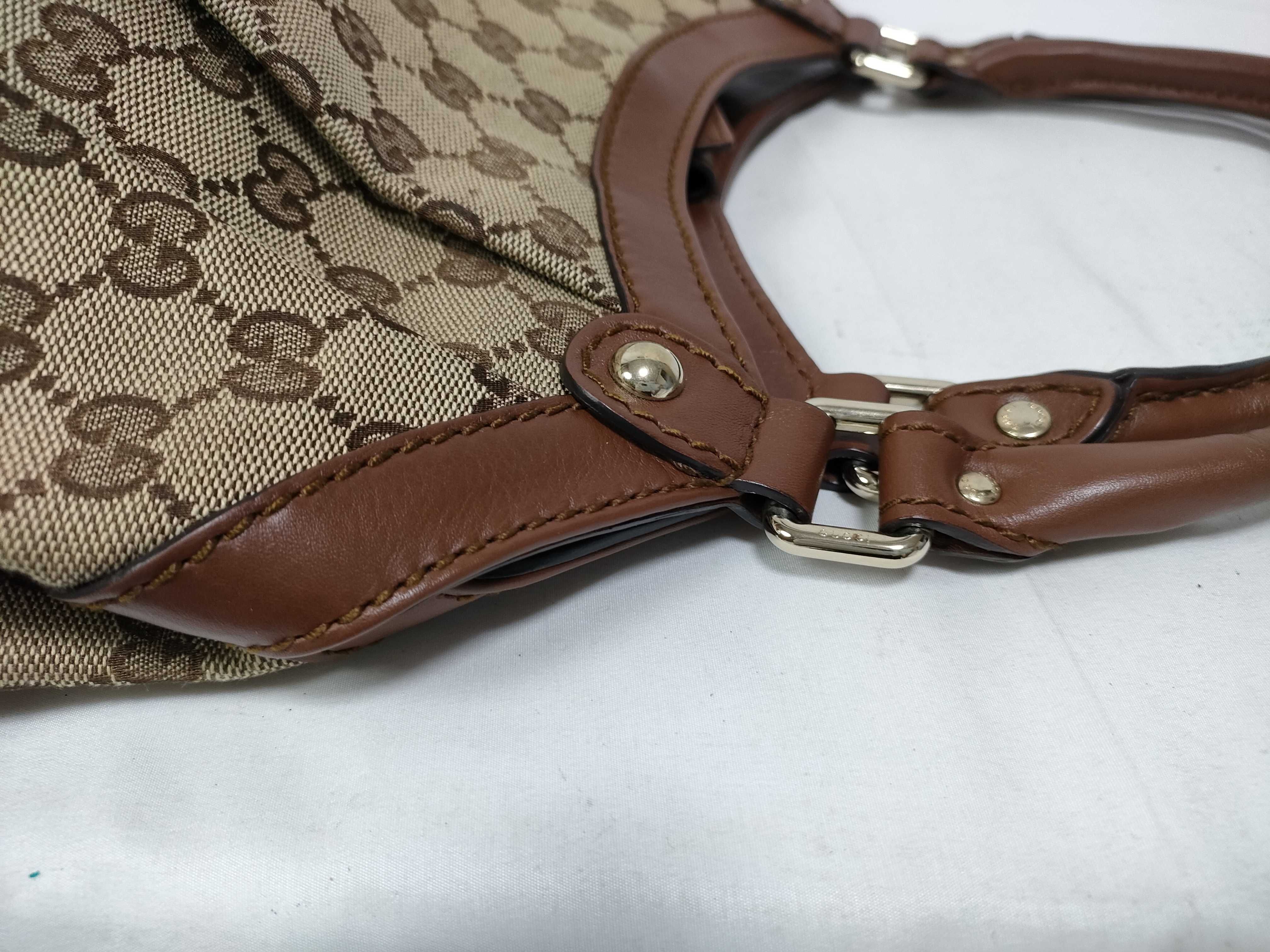 Red/Brown Canvas GG Supreme Pumpkin Shoulder Bag (Handbag) — view 10