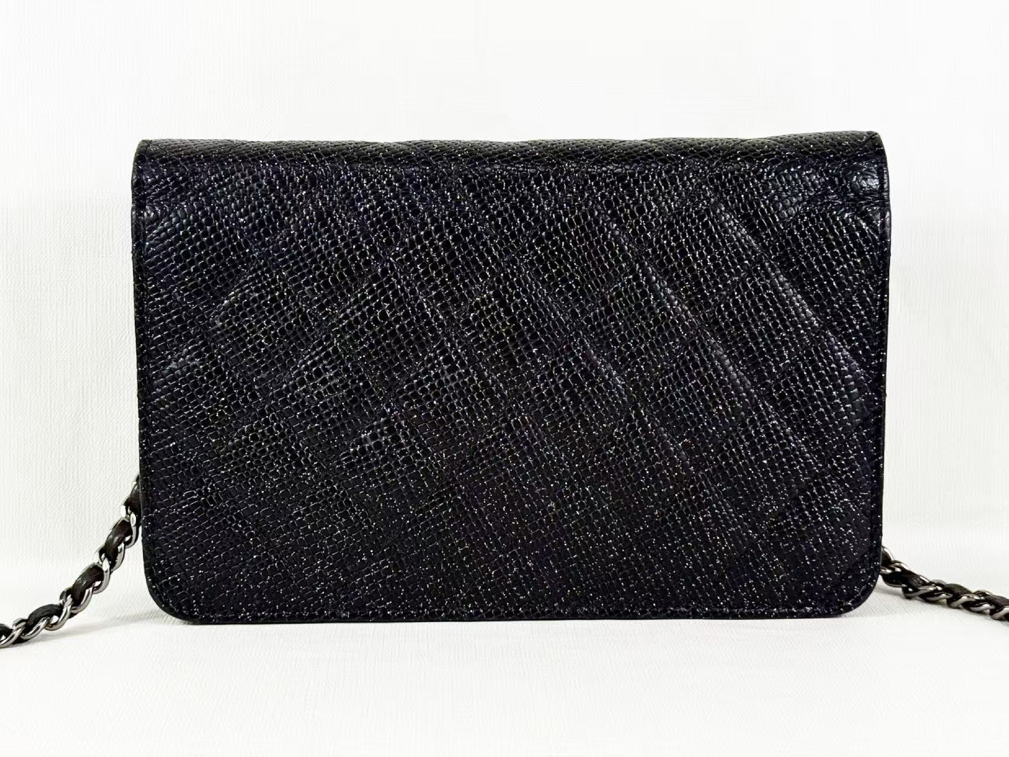Black Caviar Skin Matelassé WOC Shoulder Bag, Approx. 19cm W, Serial Number 18-series, with Box, Dust Bag, and Seal, Silver Hardware, Item Number 18545459 — view 3