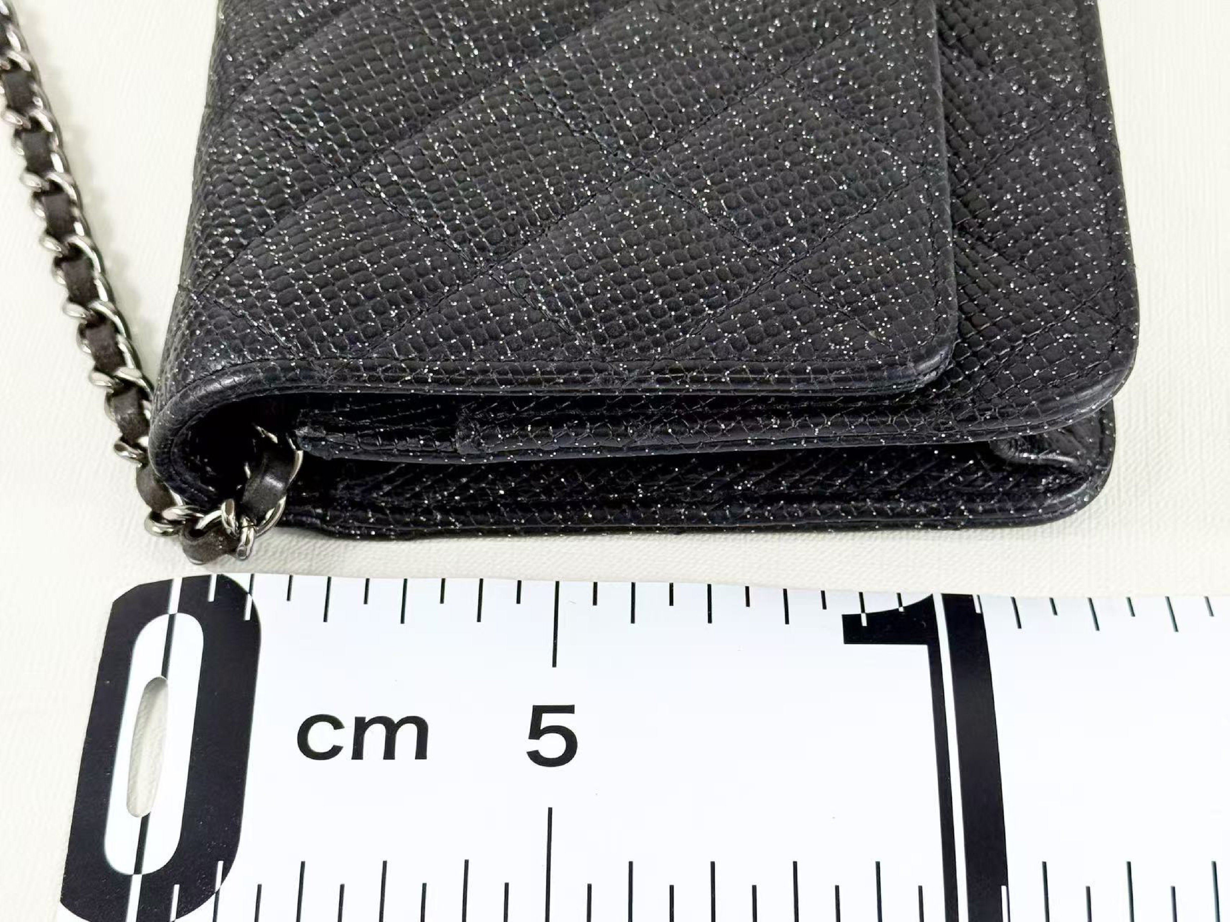 Black Caviar Skin Matelassé WOC Shoulder Bag, Approx. 19cm W, Serial Number 18-series, with Box, Dust Bag, and Seal, Silver Hardware, Item Number 18545459 — view 5