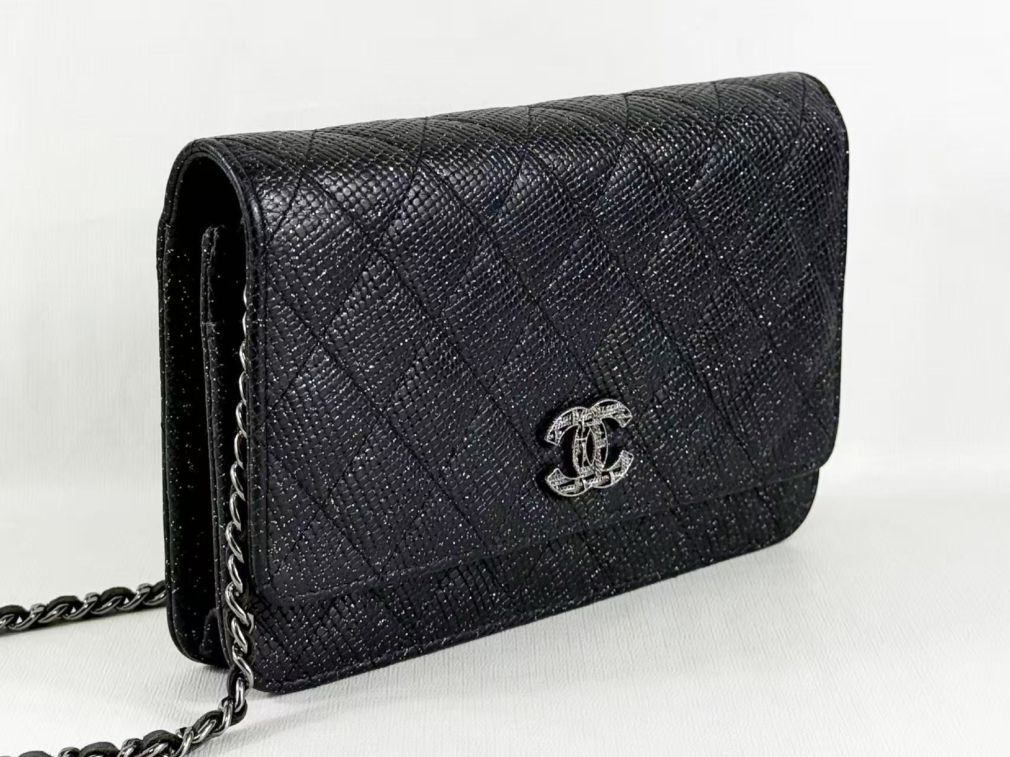 Black Caviar Skin Matelassé WOC Shoulder Bag, Approx. 19cm W, Serial Number 18-series, with Box, Dust Bag, and Seal, Silver Hardware, Item Number 18545459 — view 6