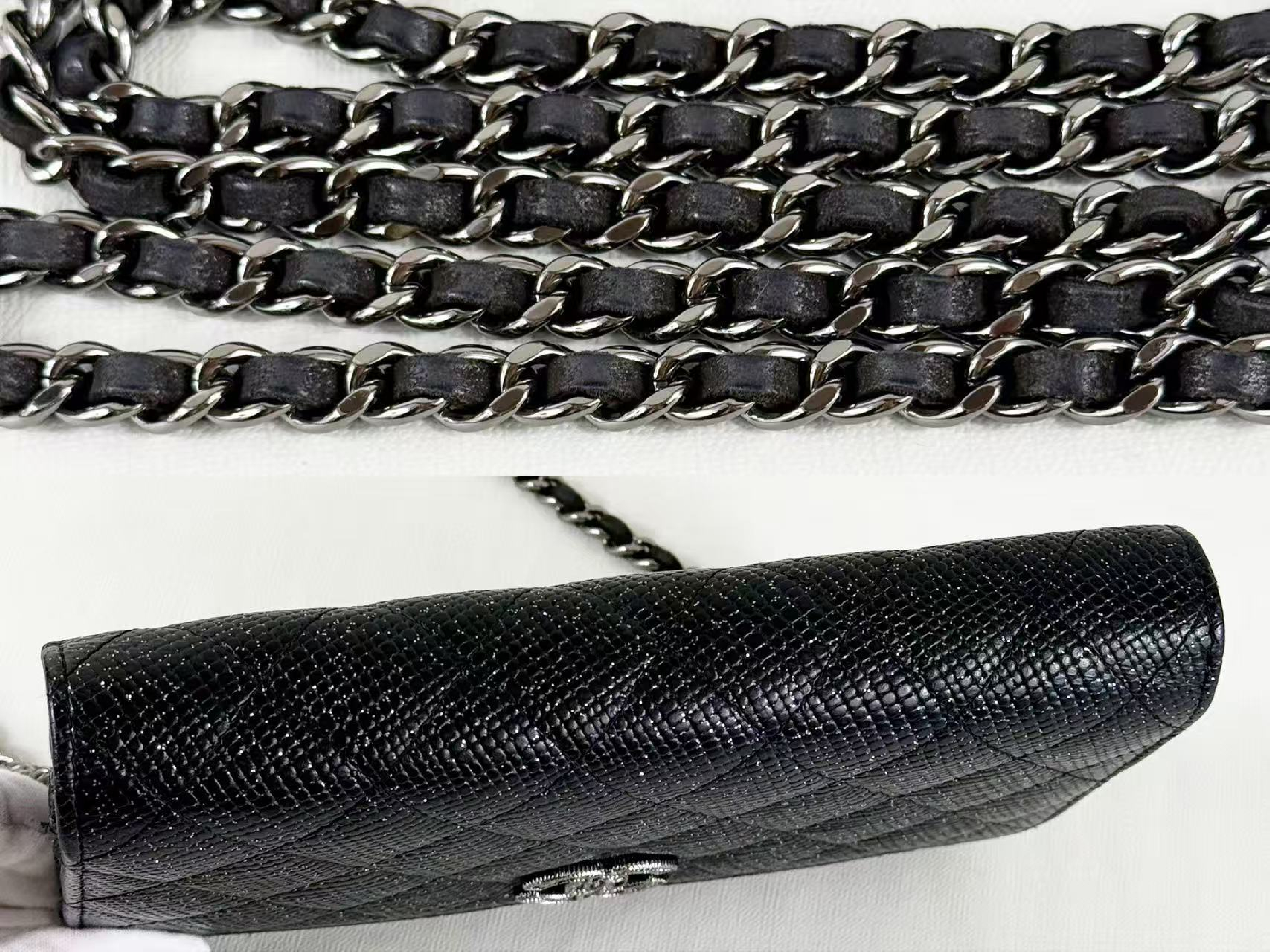 Black Caviar Skin Matelassé WOC Shoulder Bag, Approx. 19cm W, Serial Number 18-series, with Box, Dust Bag, and Seal, Silver Hardware, Item Number 18545459 — view 7