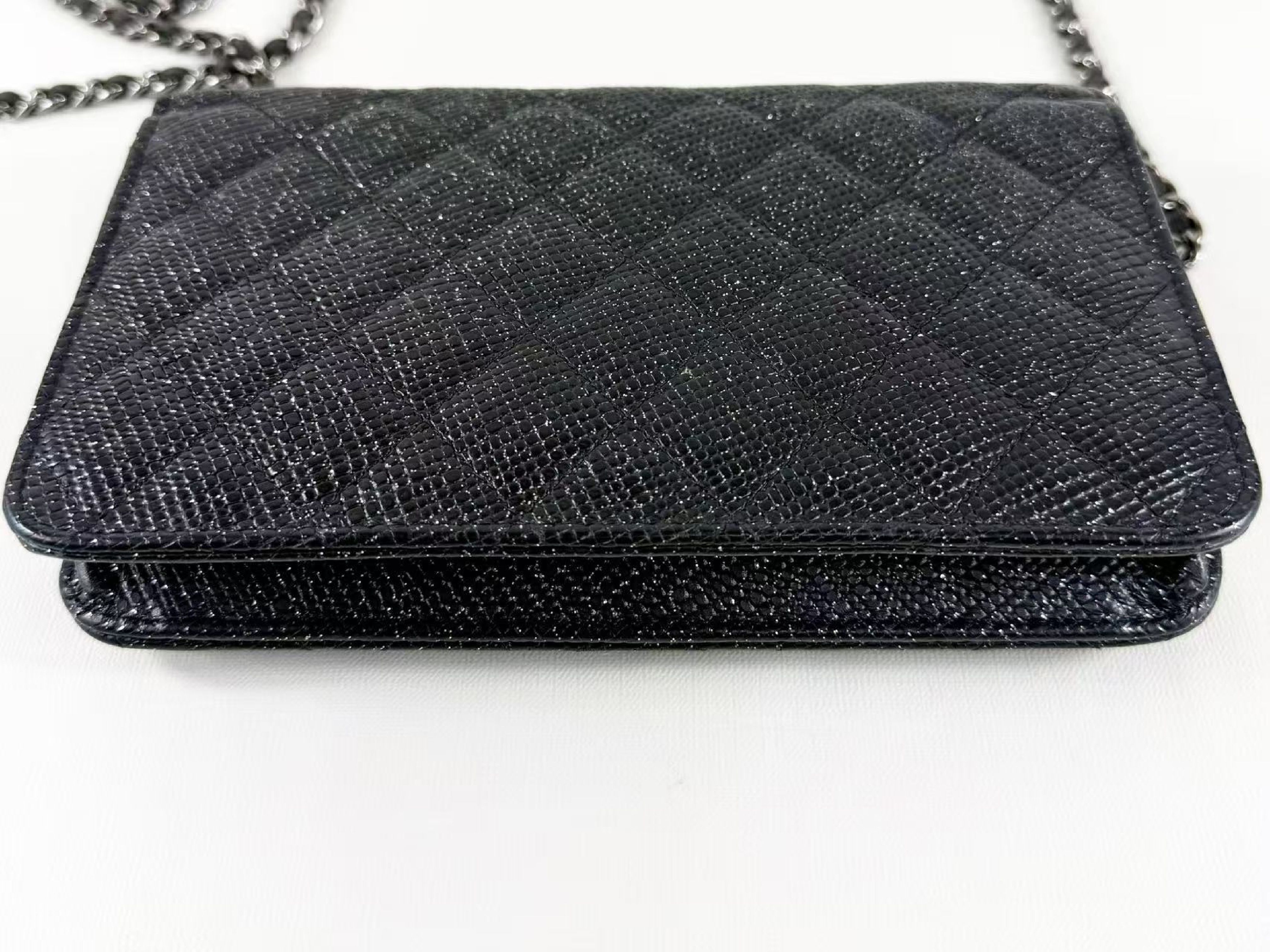 Black Caviar Skin Matelassé WOC Shoulder Bag, Approx. 19cm W, Serial Number 18-series, with Box, Dust Bag, and Seal, Silver Hardware, Item Number 18545459 — view 10