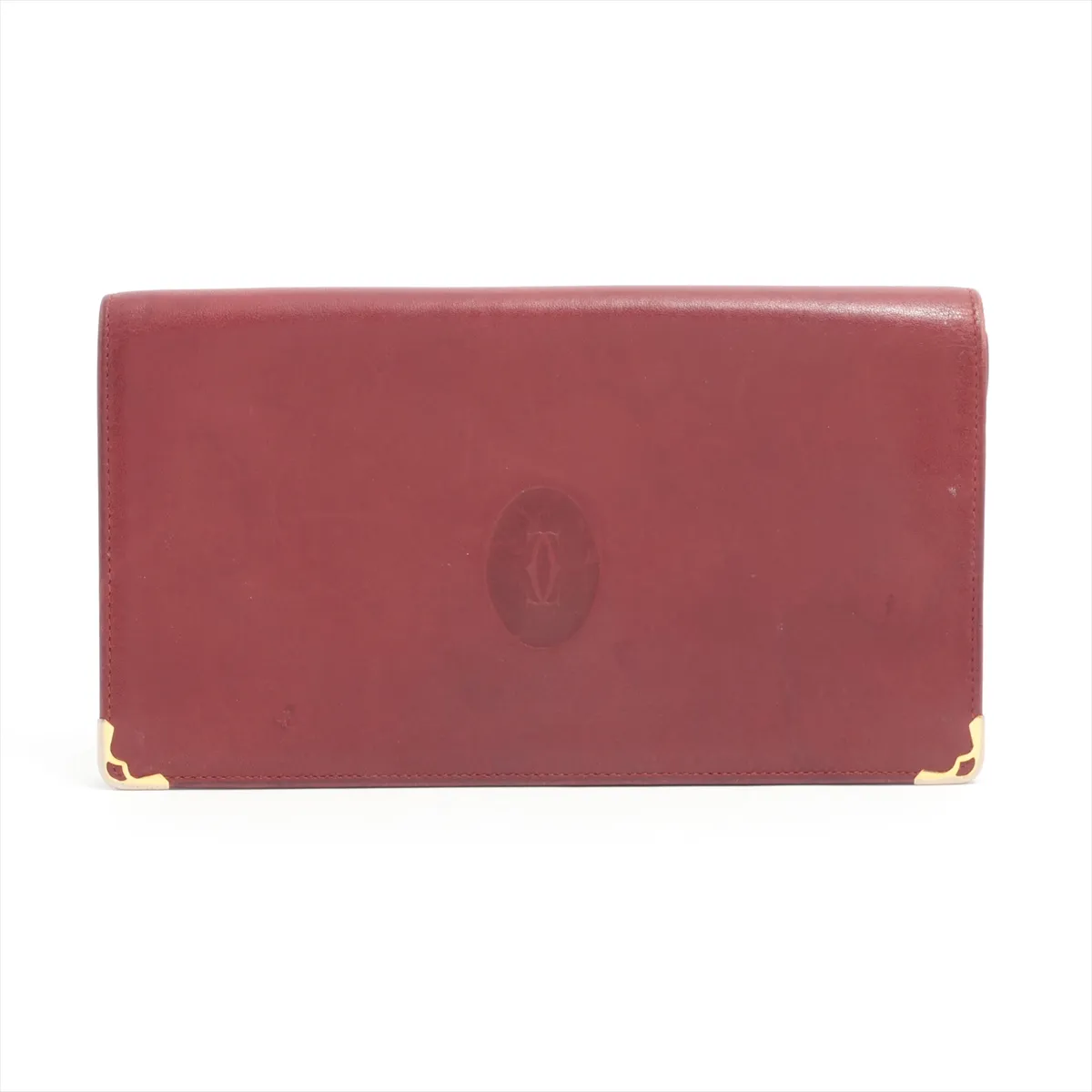 Mustline Leather Long Wallet Bordeaux