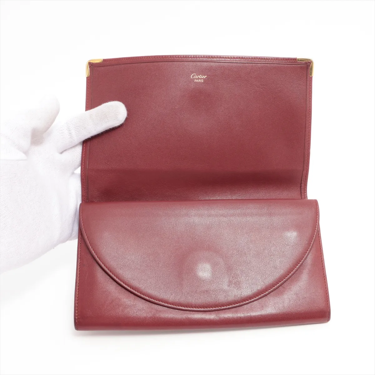 Mustline Leather Long Wallet Bordeaux — view 3