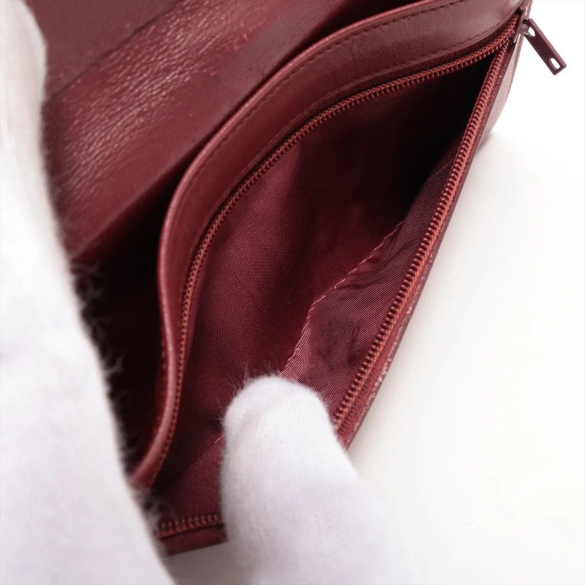 Mustline Leather Long Wallet Bordeaux — view 7