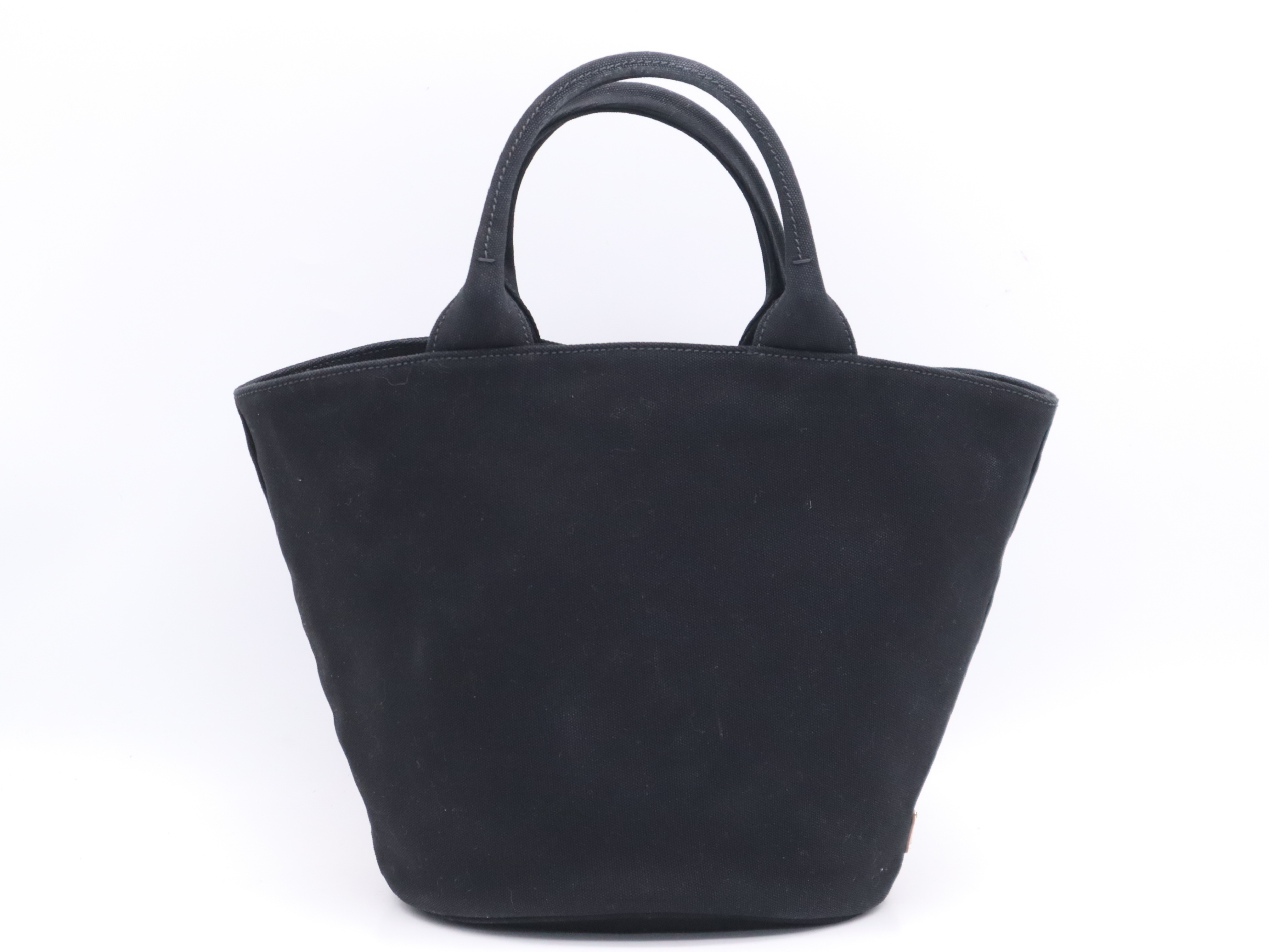 Canvas Canapa Tote Bag, Black, Silver Hardware — view 2