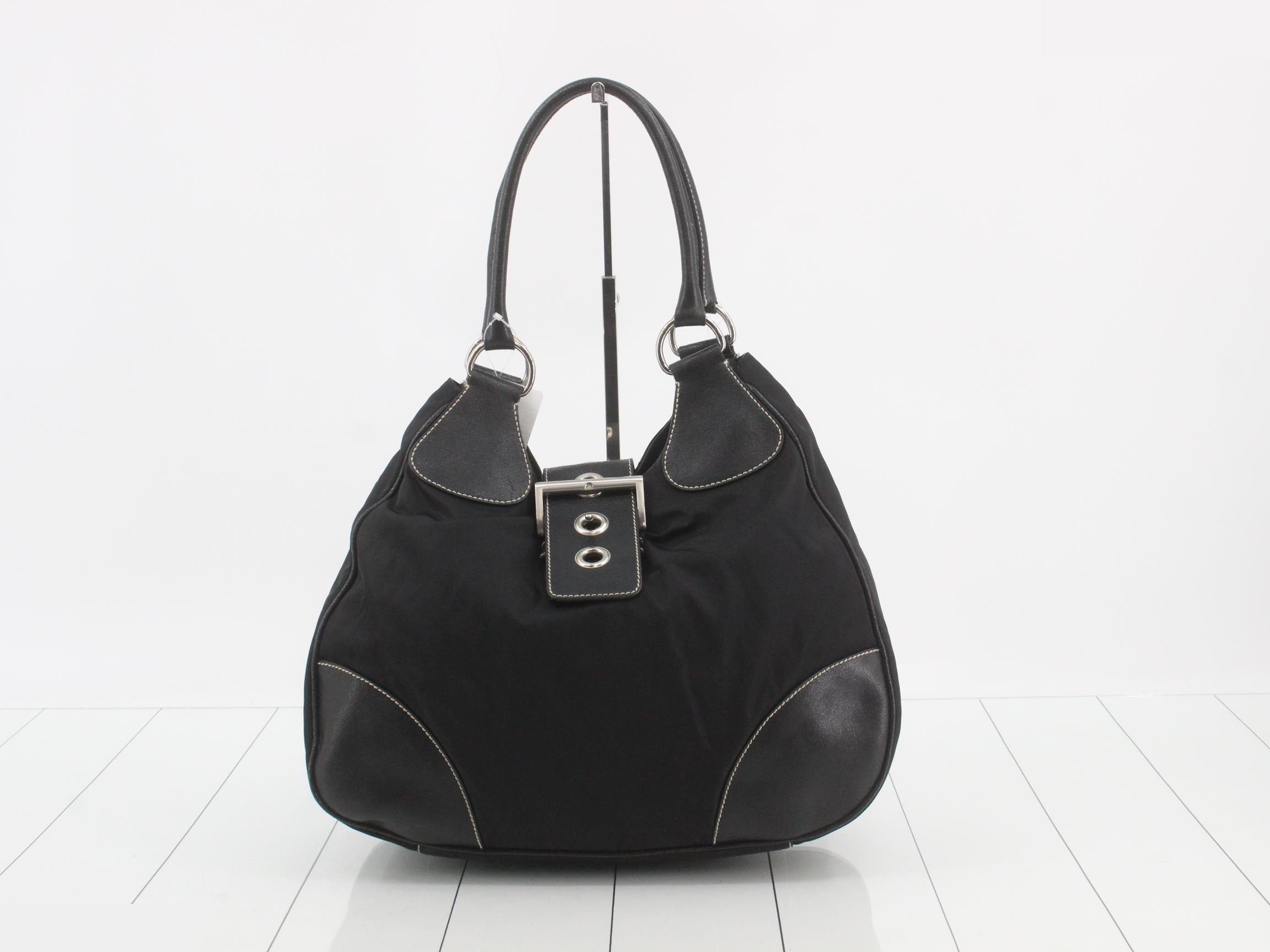 Handbag, black, nylon