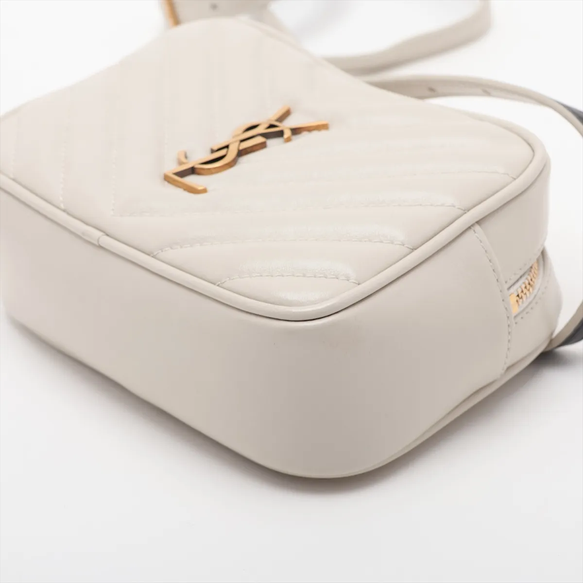 Leather Waist Pouch, White, 534817 — view 3