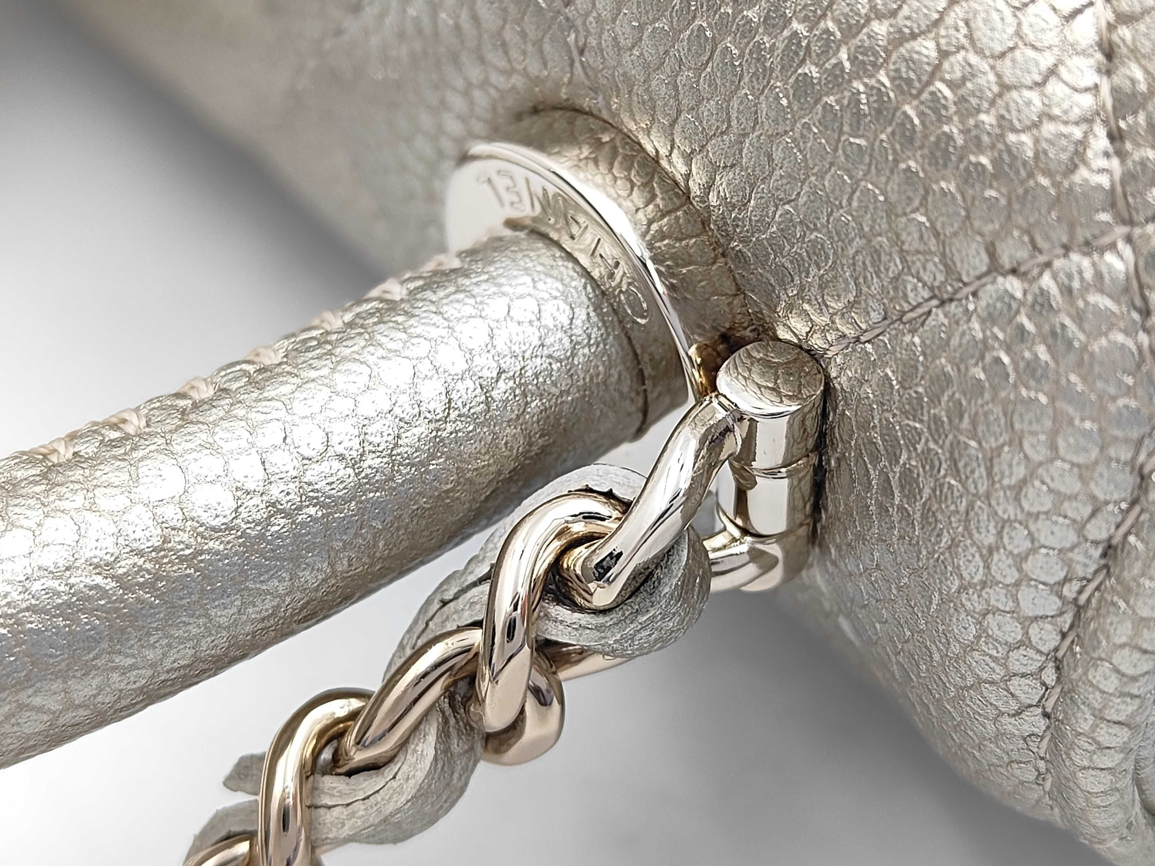 Caviar Skin Coco Handle Metallic Gold Shoulder Bag — view 6