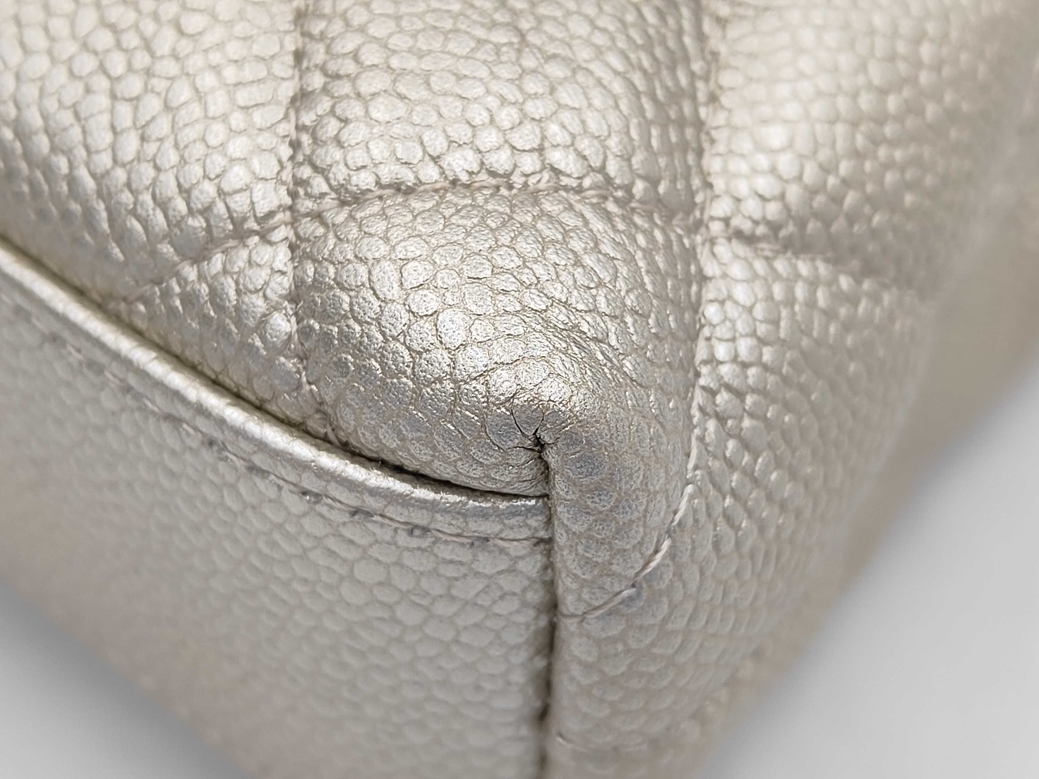 Caviar Skin Coco Handle Metallic Gold Shoulder Bag — view 8