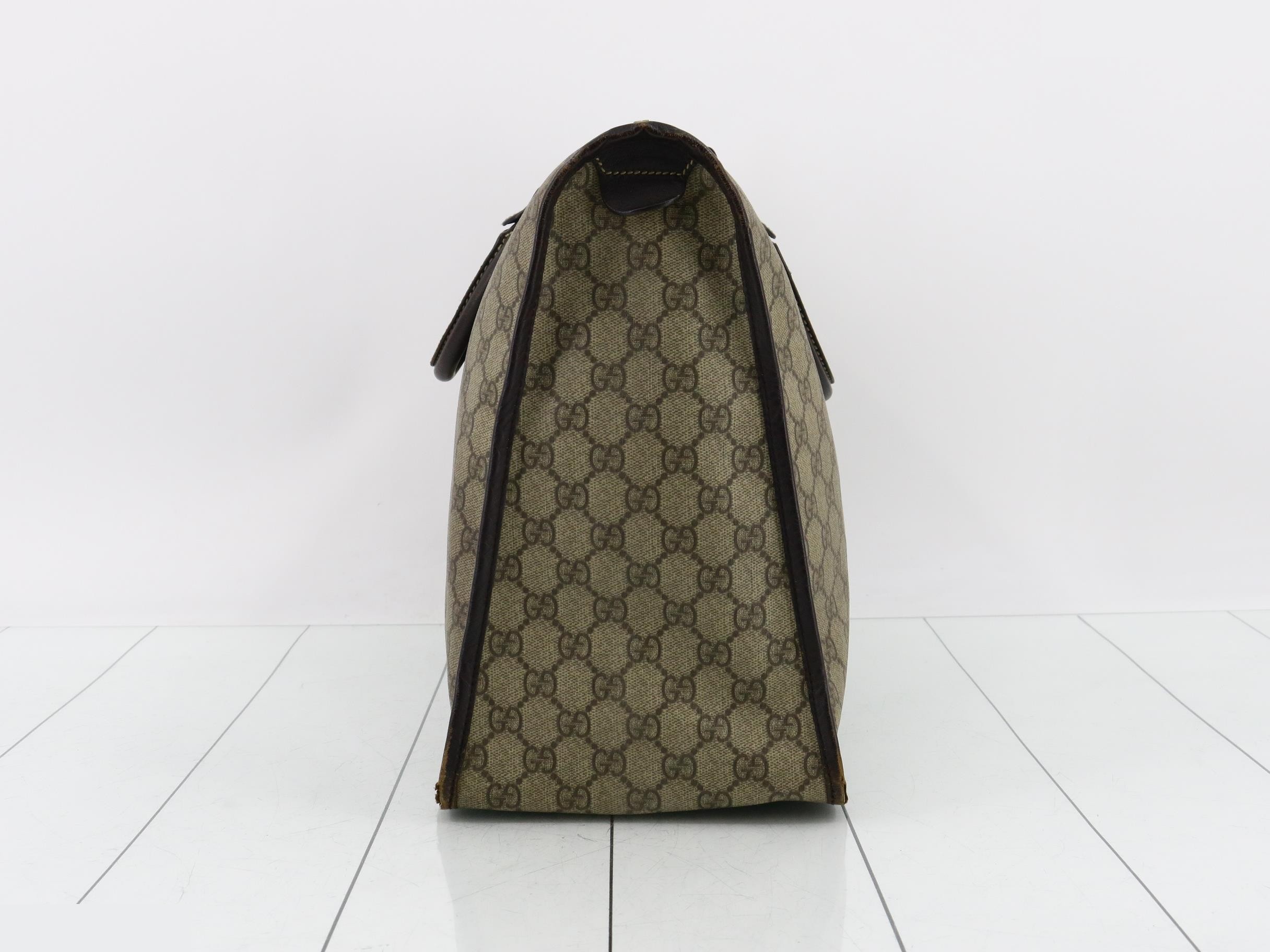 GG Supreme Leather Web Stripe Tote Bag — view 3