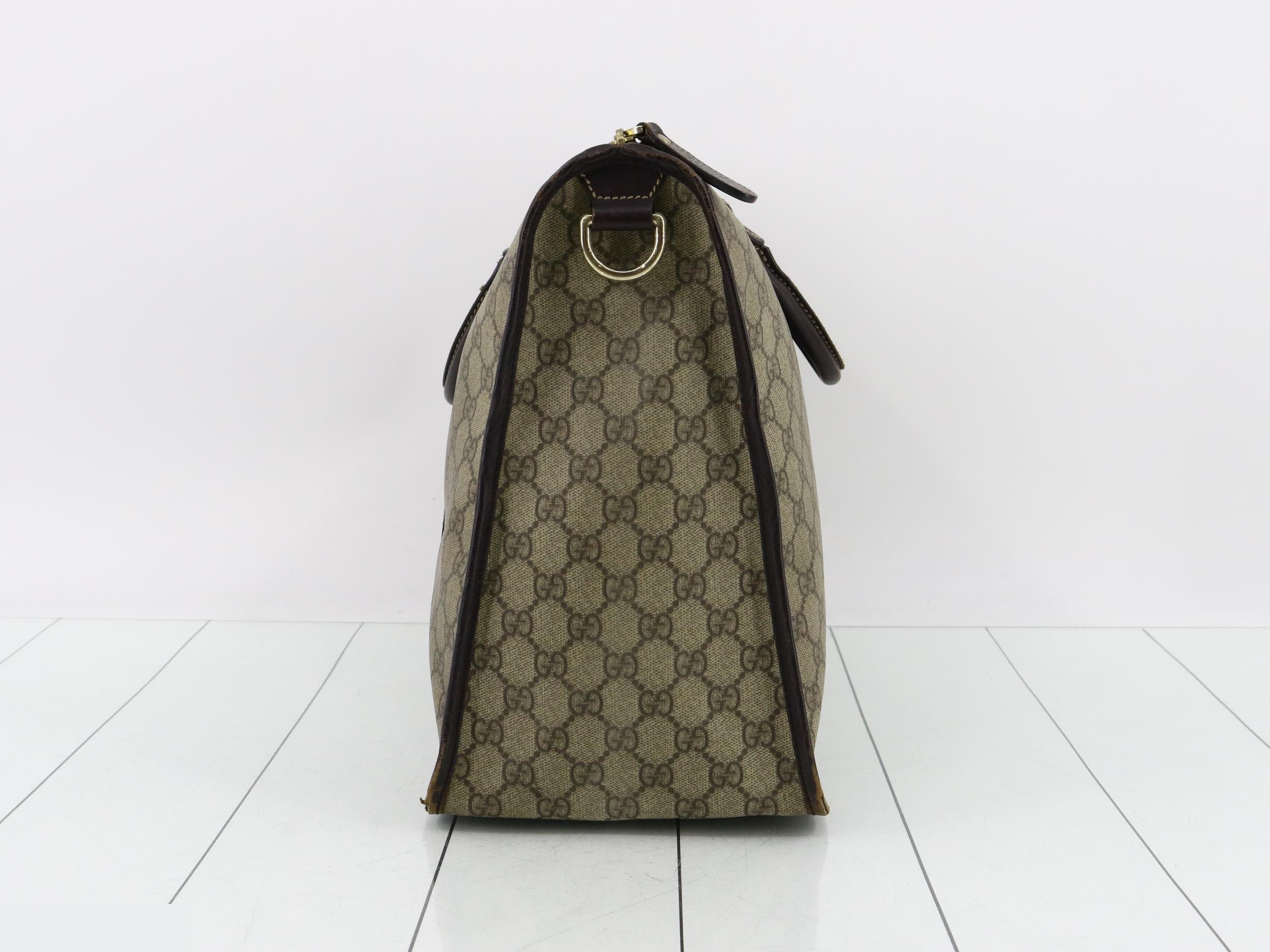 GG Supreme Leather Web Stripe Tote Bag — view 4