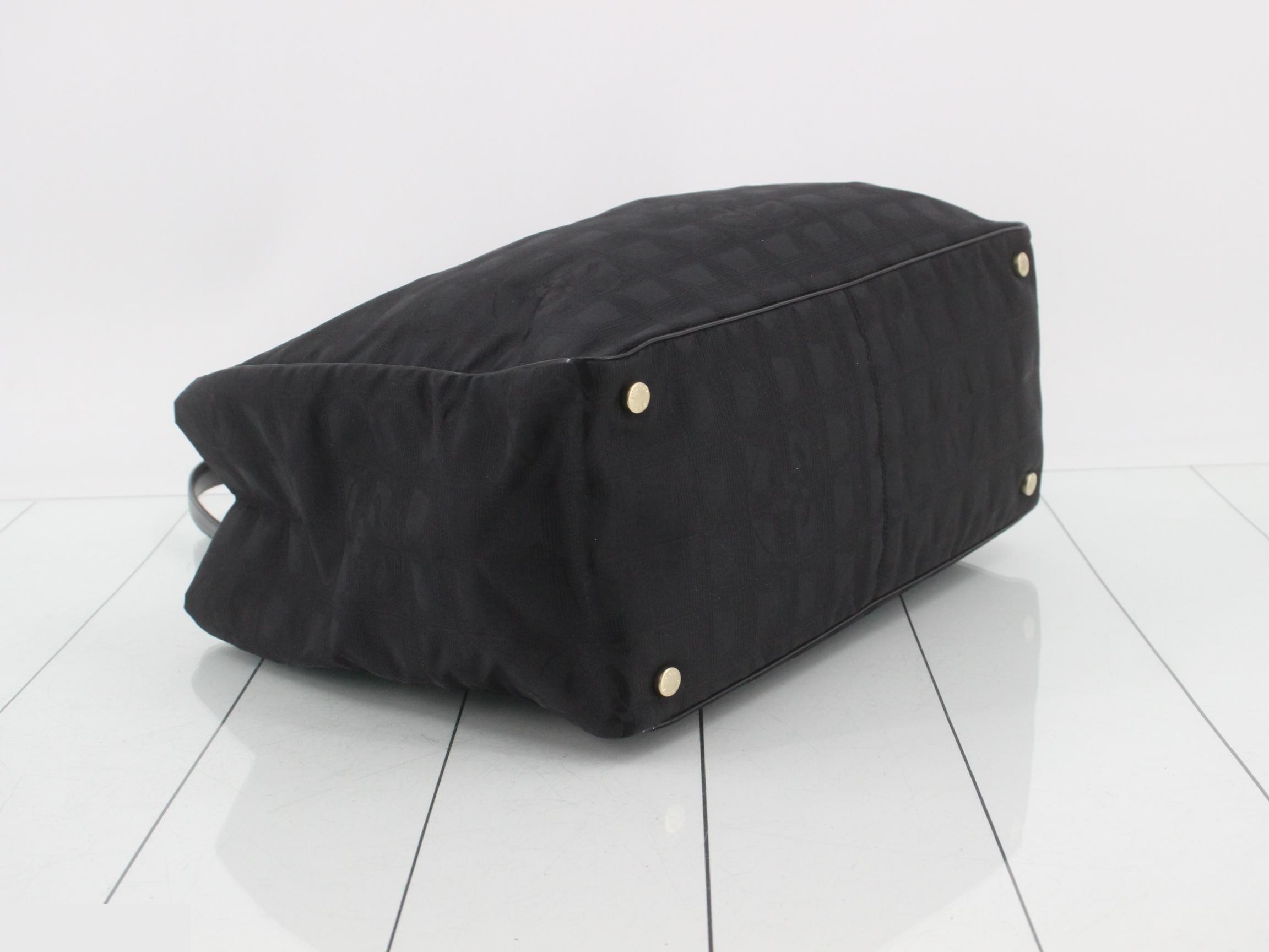 New Travel Line Tote MM Nylon/Leather Black — view 5