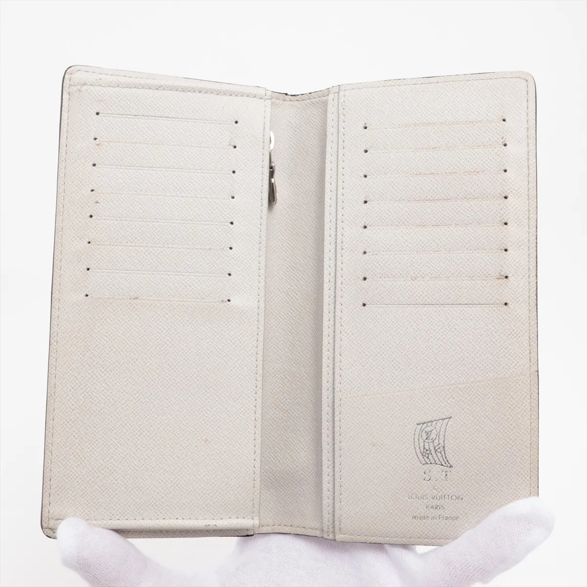 Taigarama Portefeuille Blaza NM M30889 Optical White Long Wallet with Initial Stamp RFID Reactive — view 3