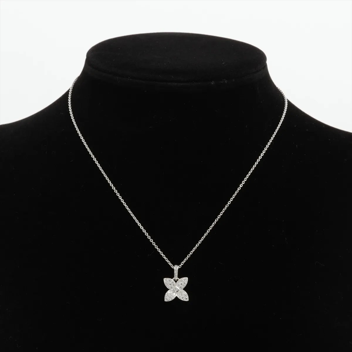 Pendant Cracker Pavé Diamond Necklace, 750 (WG) x Metal Purity Unknown, 5.1g, QGA922. Chain has no brand engraving (hallmark present). Pendant hallmark — view 5