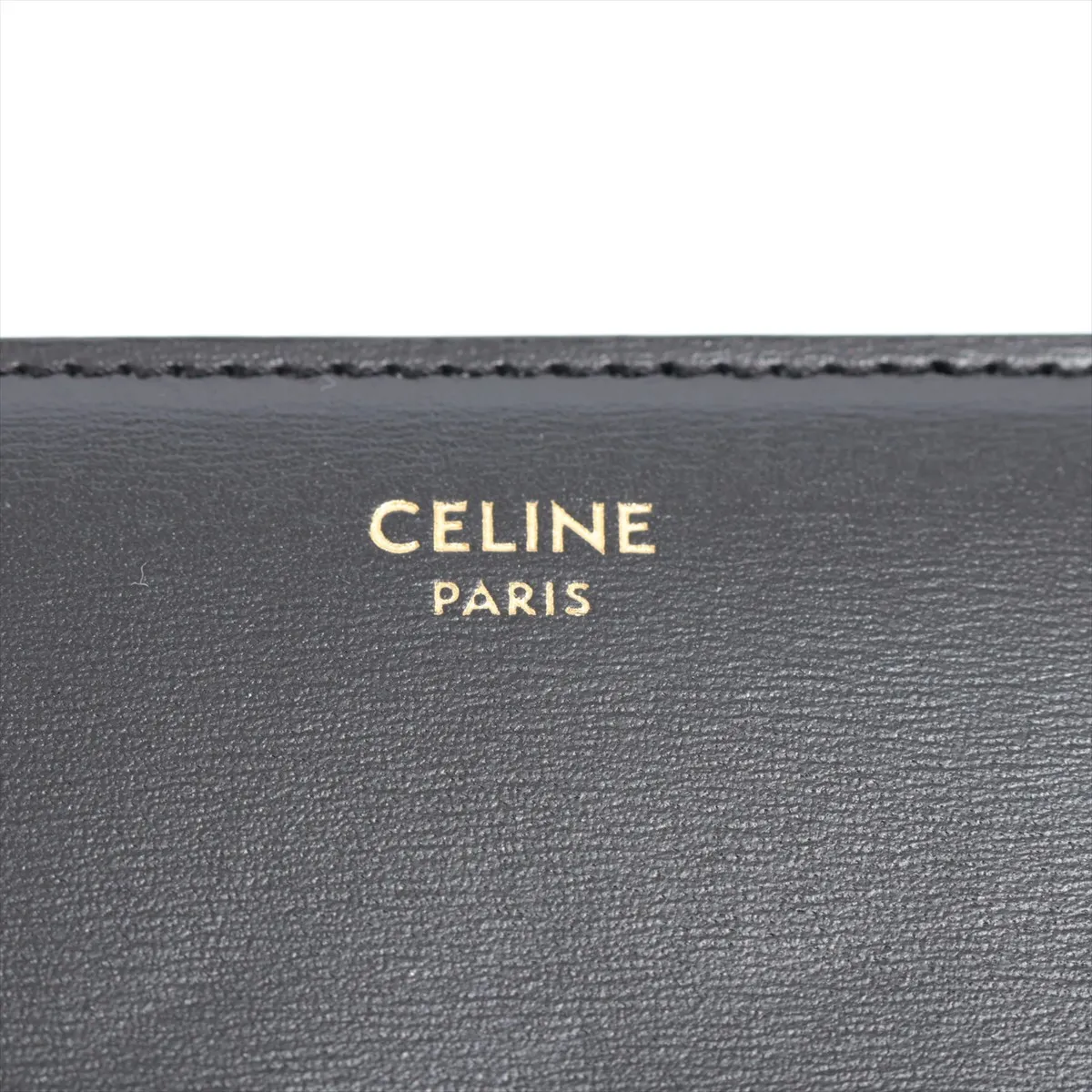 Triomphe Small Flap Wallet Leather Compact Wallet Black — view 9