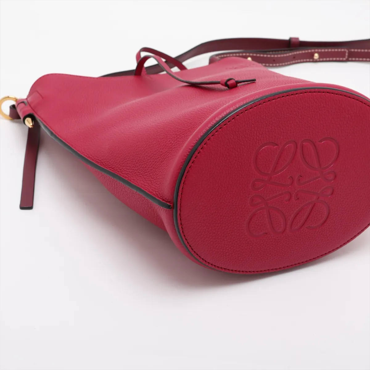 Anagram Gate Bucket Leather Shoulder Bag, Bordeaux — view 4