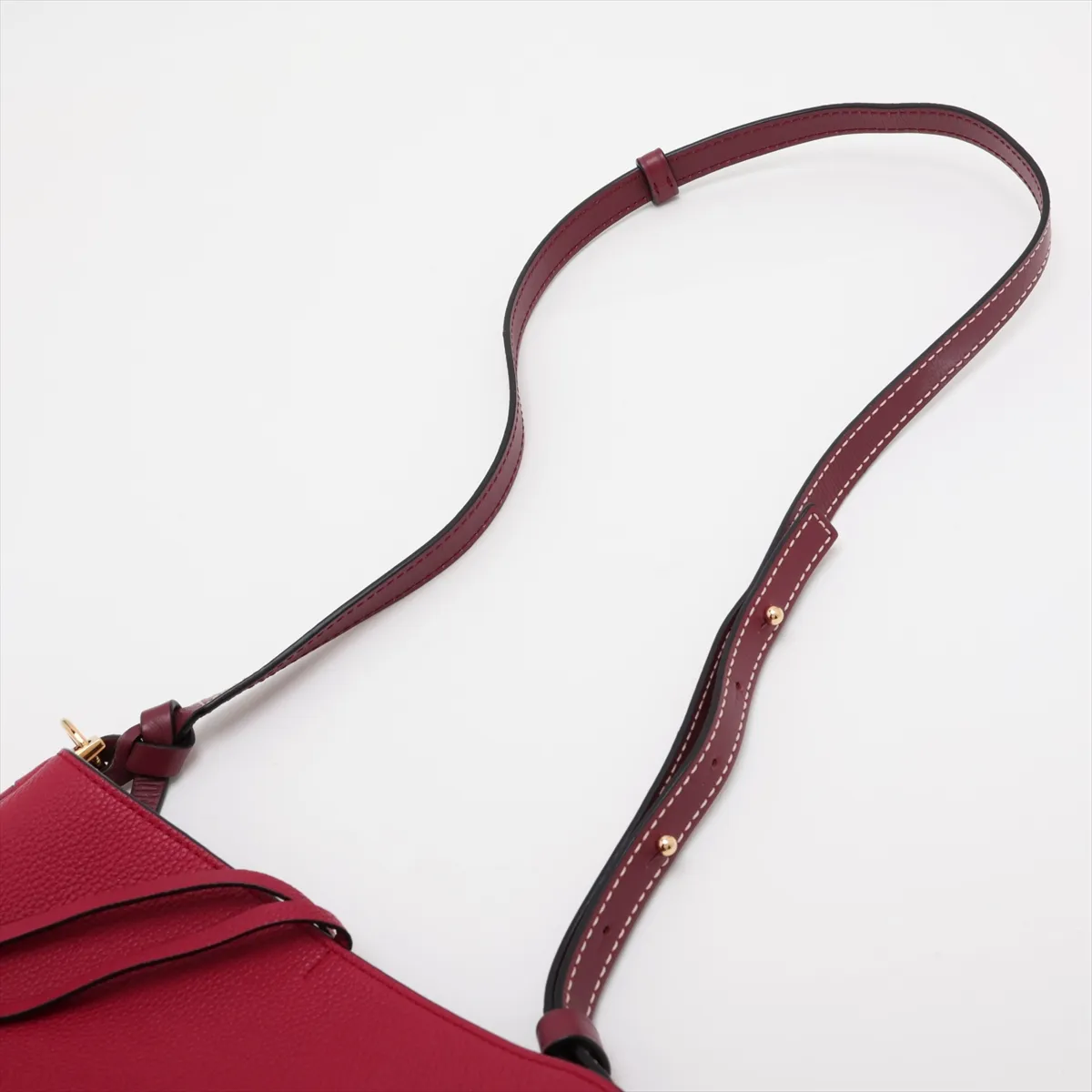 Anagram Gate Bucket Leather Shoulder Bag, Bordeaux — view 5