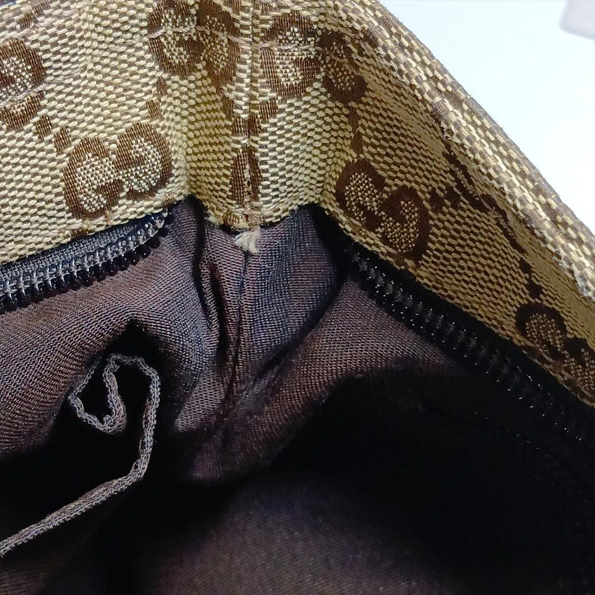 GG Canvas 256100 Canvas x Leather Shoulder Bag Brown — view 14