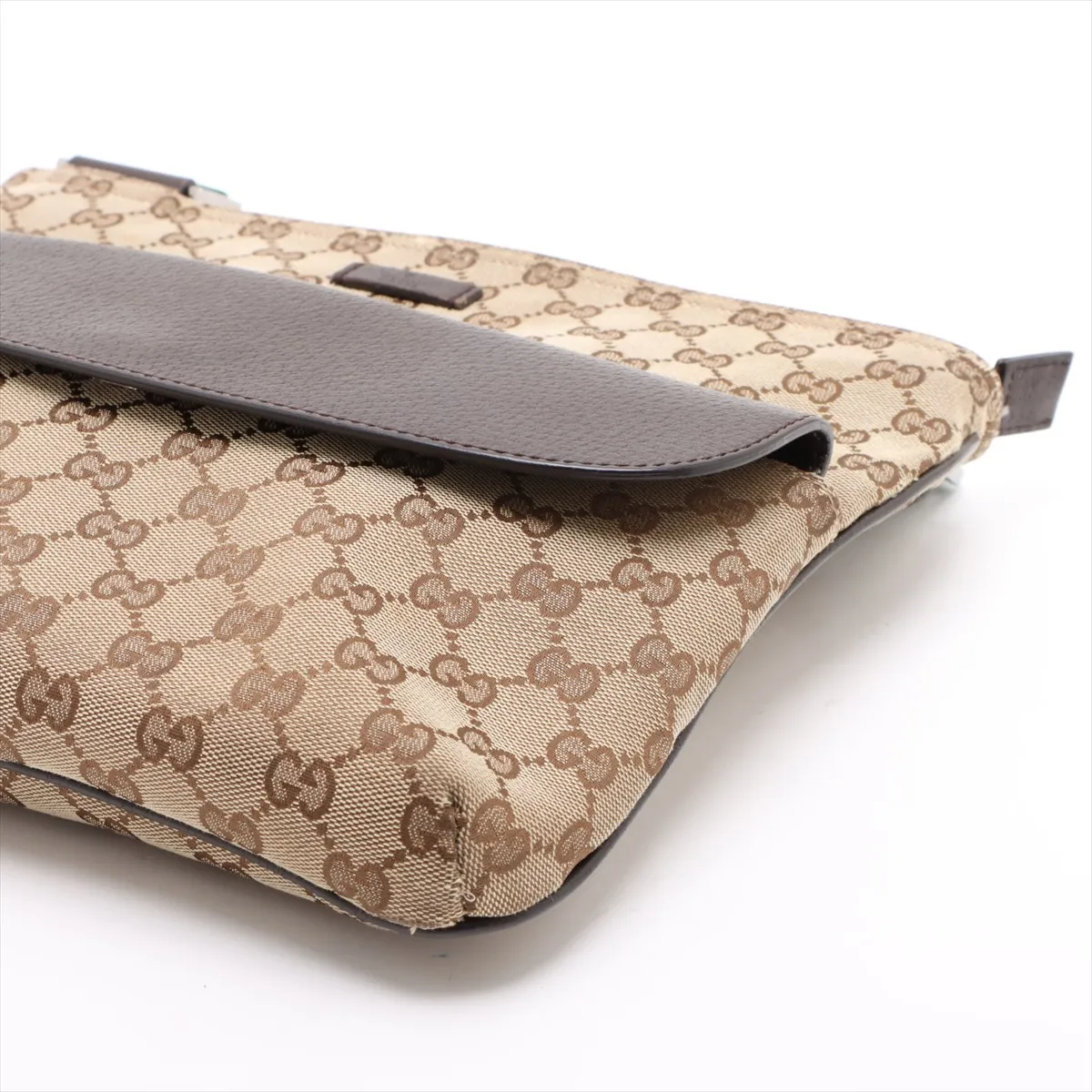 GG Canvas 256100 Canvas x Leather Shoulder Bag Brown — view 3