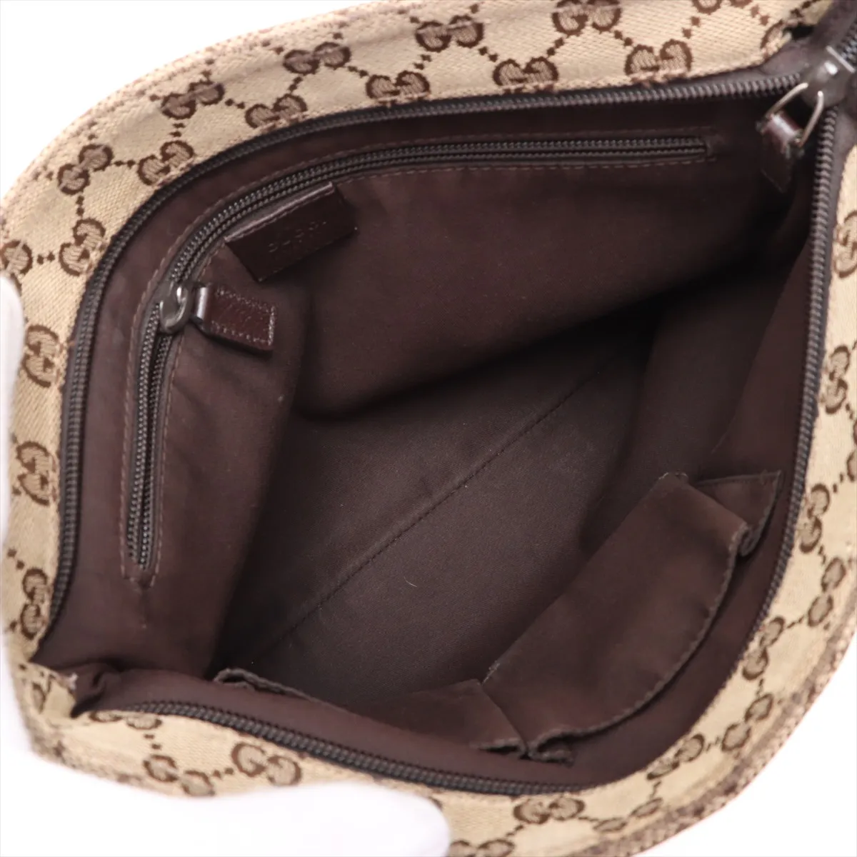 GG Canvas 256100 Canvas x Leather Shoulder Bag Brown — view 6