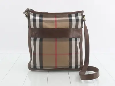 Nova Check Canvas x Leather Shoulder Bag