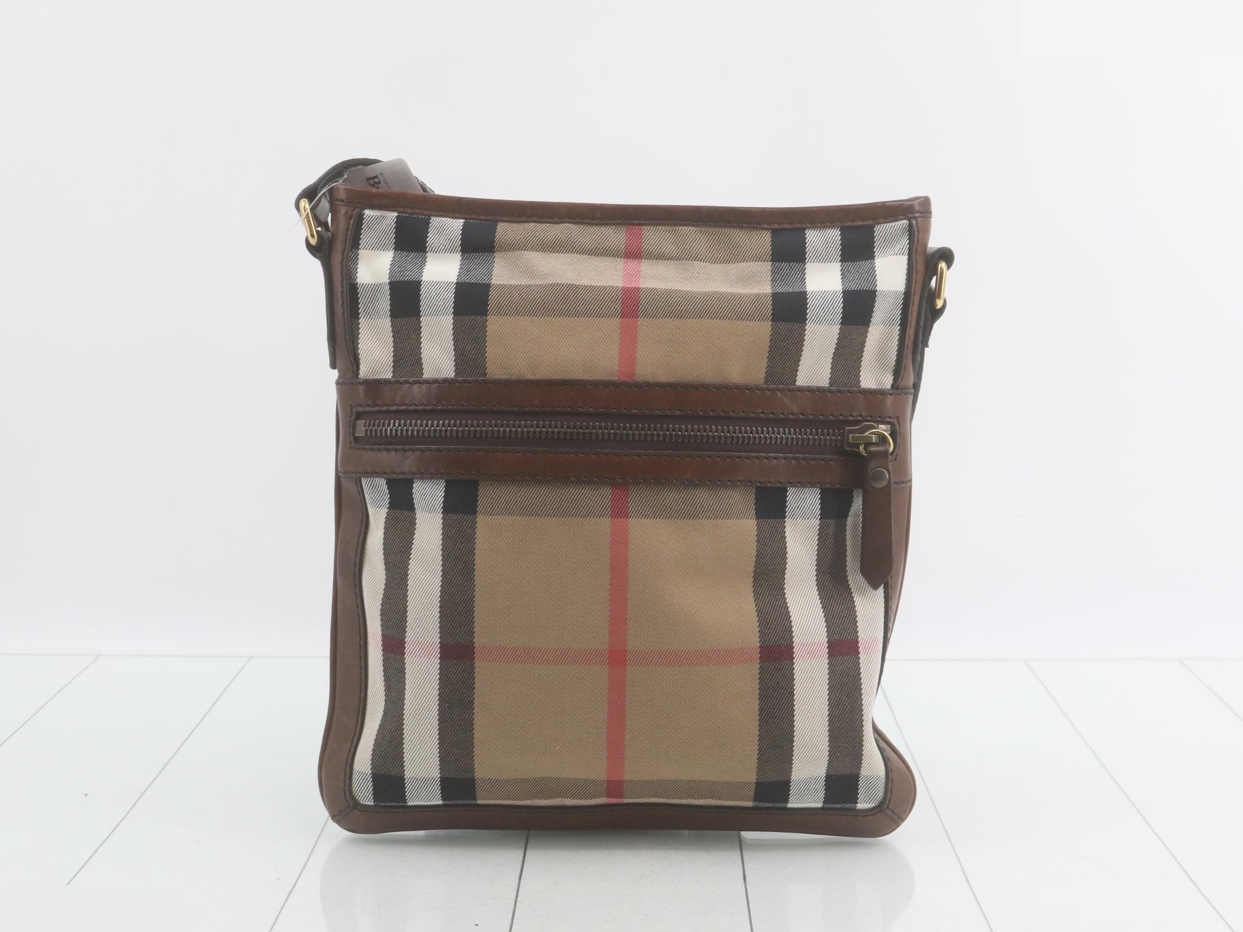 Nova Check Canvas x Leather Shoulder Bag — view 2