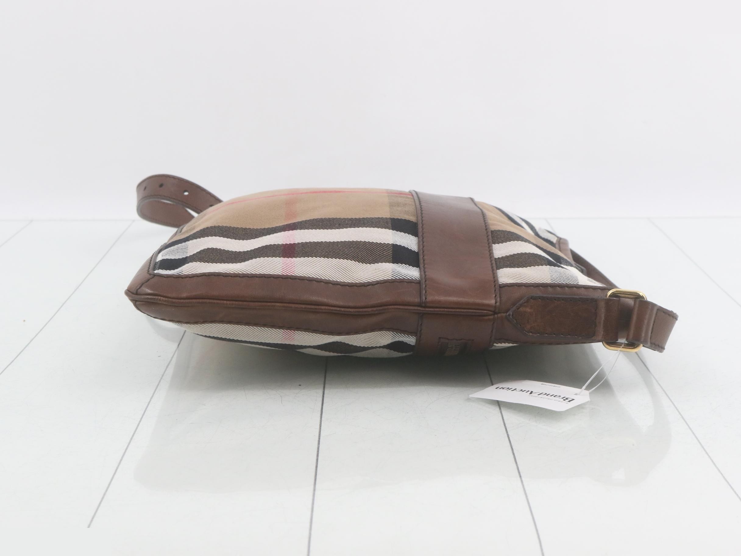 Nova Check Canvas x Leather Shoulder Bag — view 3