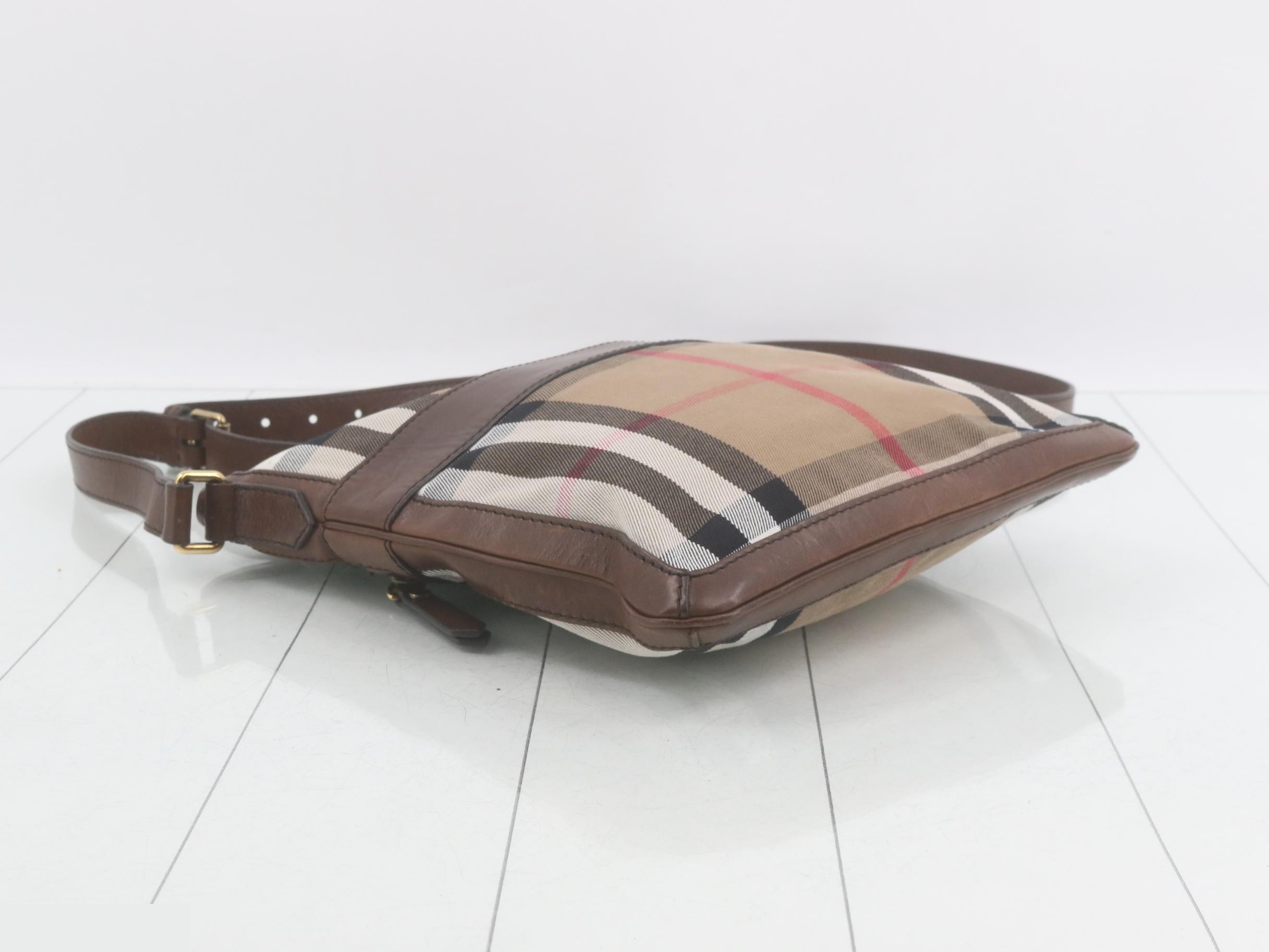 Nova Check Canvas x Leather Shoulder Bag — view 5