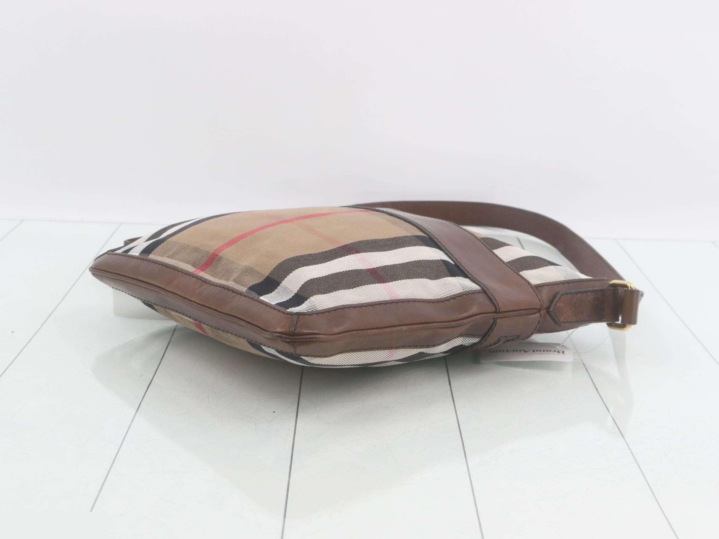Nova Check Canvas x Leather Shoulder Bag — view 6