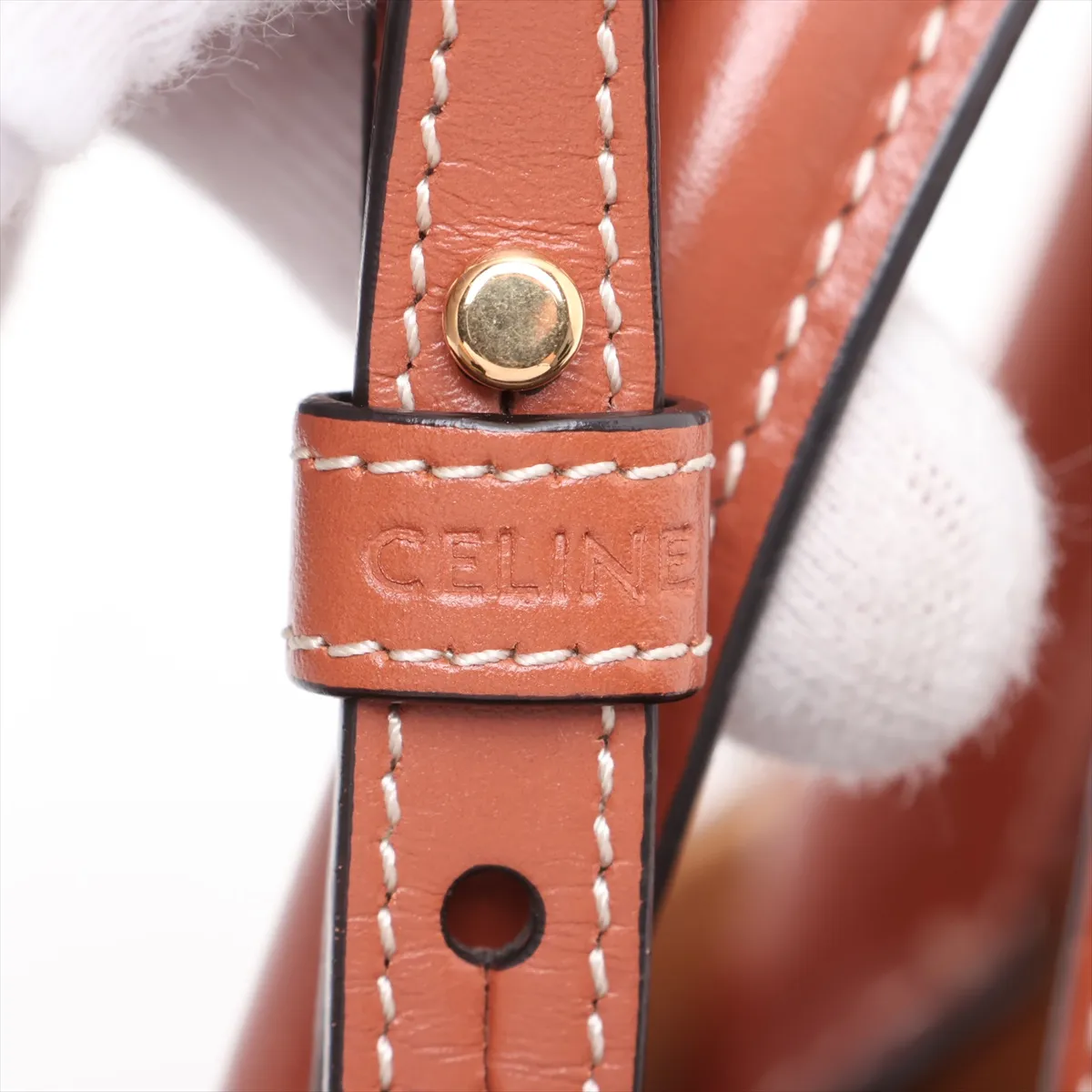 Triomphe Mini Vertical Cabas PVC x Leather 2-Way Handbag Brown — view 9