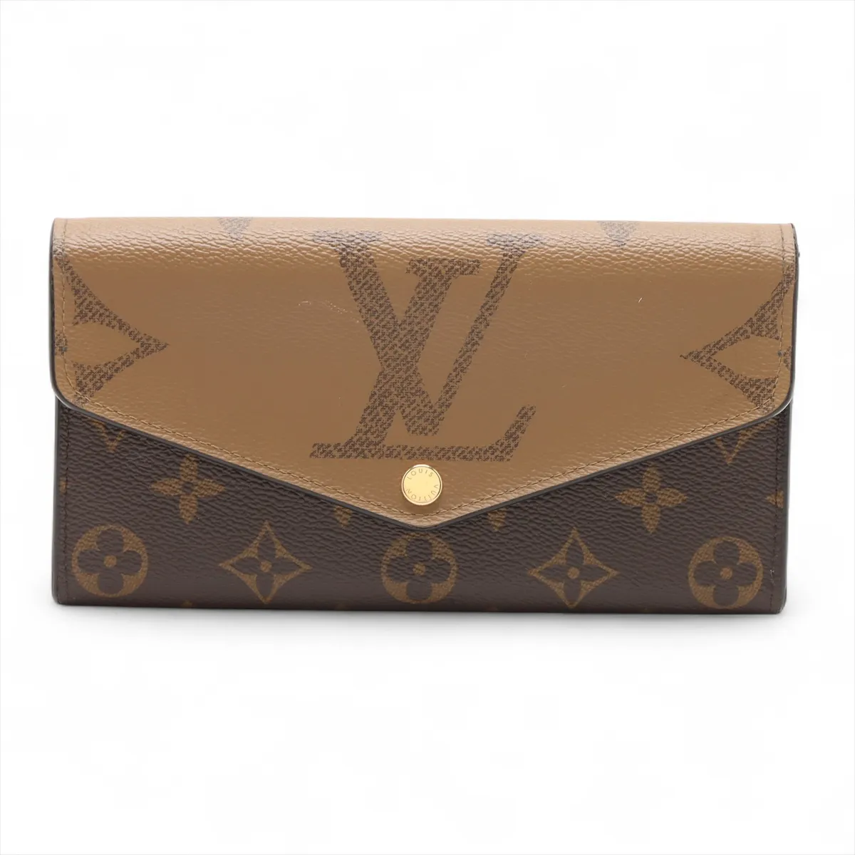 Giant Monogram Reverse Portefeuille Sarah M80726 Marron Long Wallet (RFID detected)