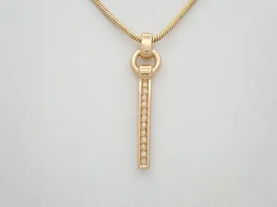 Gold necklace, chain approximately 43cm