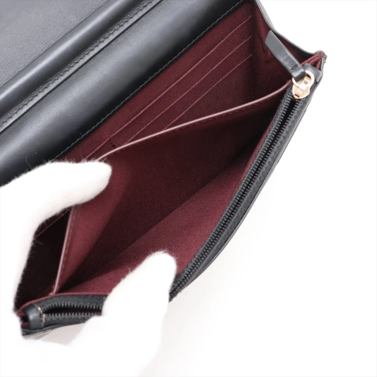 Matelassé Vintage Calf Chain Wallet 2.55 Black Gold Hardware 24602951 (Serial Number 24) — view 7