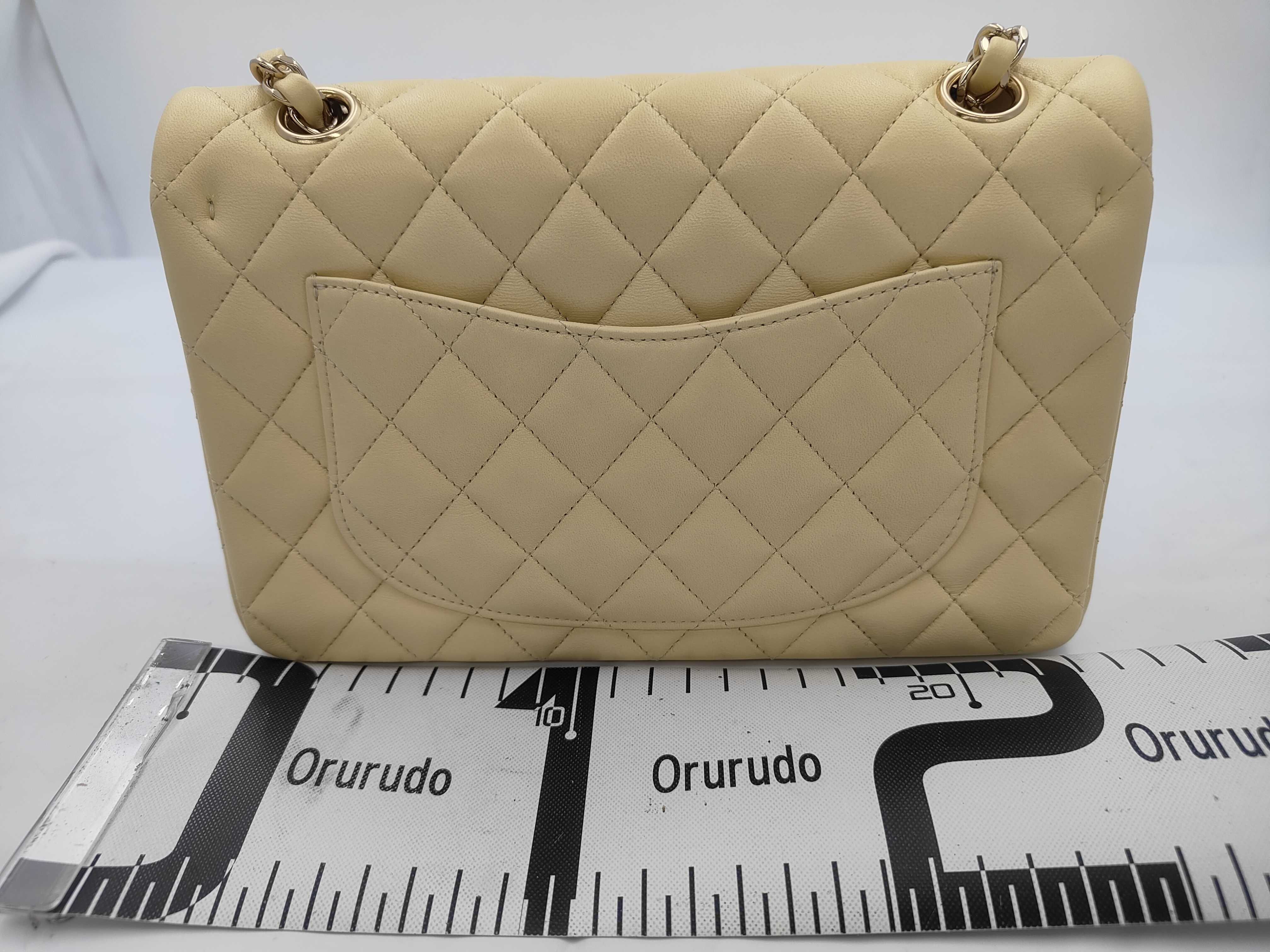 Yellow Lambskin CF23 Double Flap Chain Shoulder Bag with GP Hardware (Serial Number 30s, A01113) — view 2