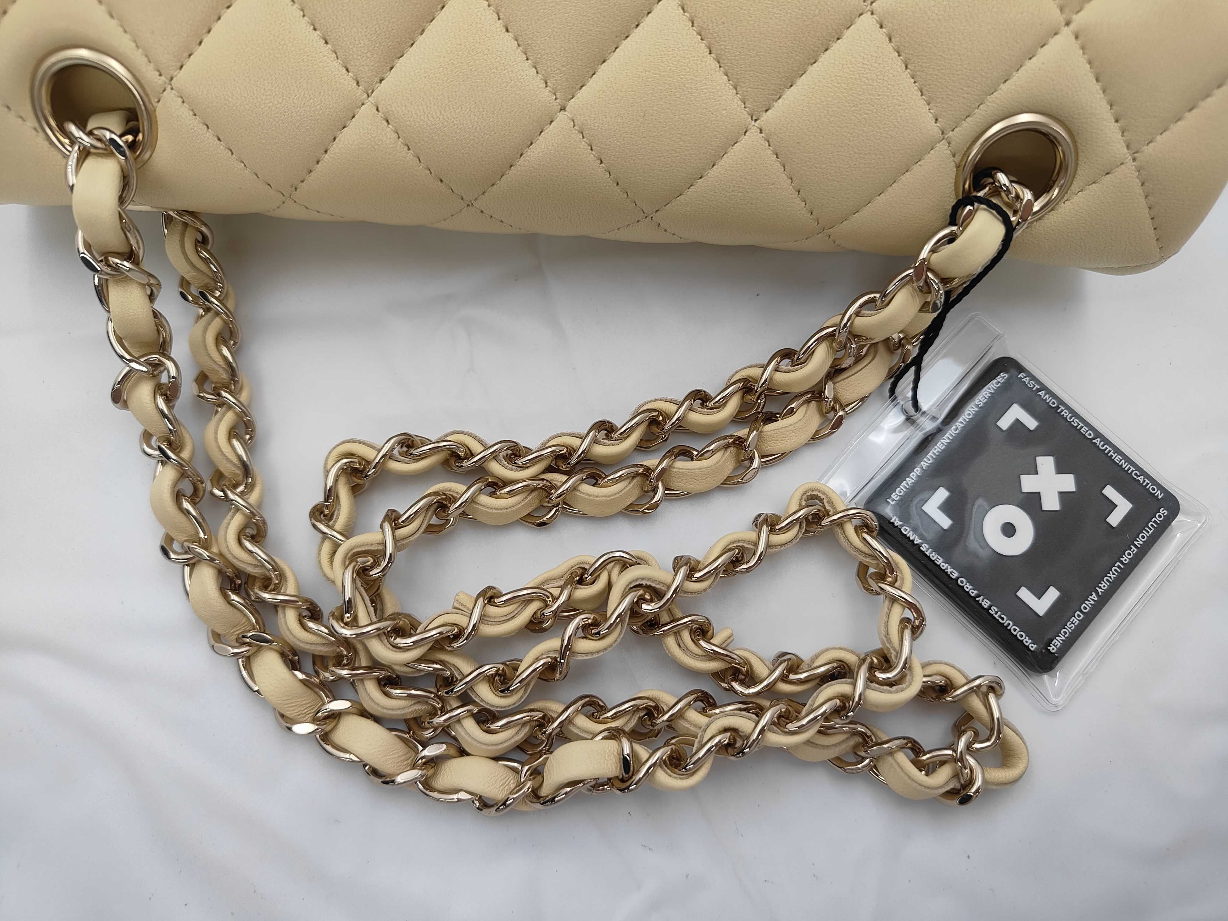 Yellow Lambskin CF23 Double Flap Chain Shoulder Bag with GP Hardware (Serial Number 30s, A01113) — view 3