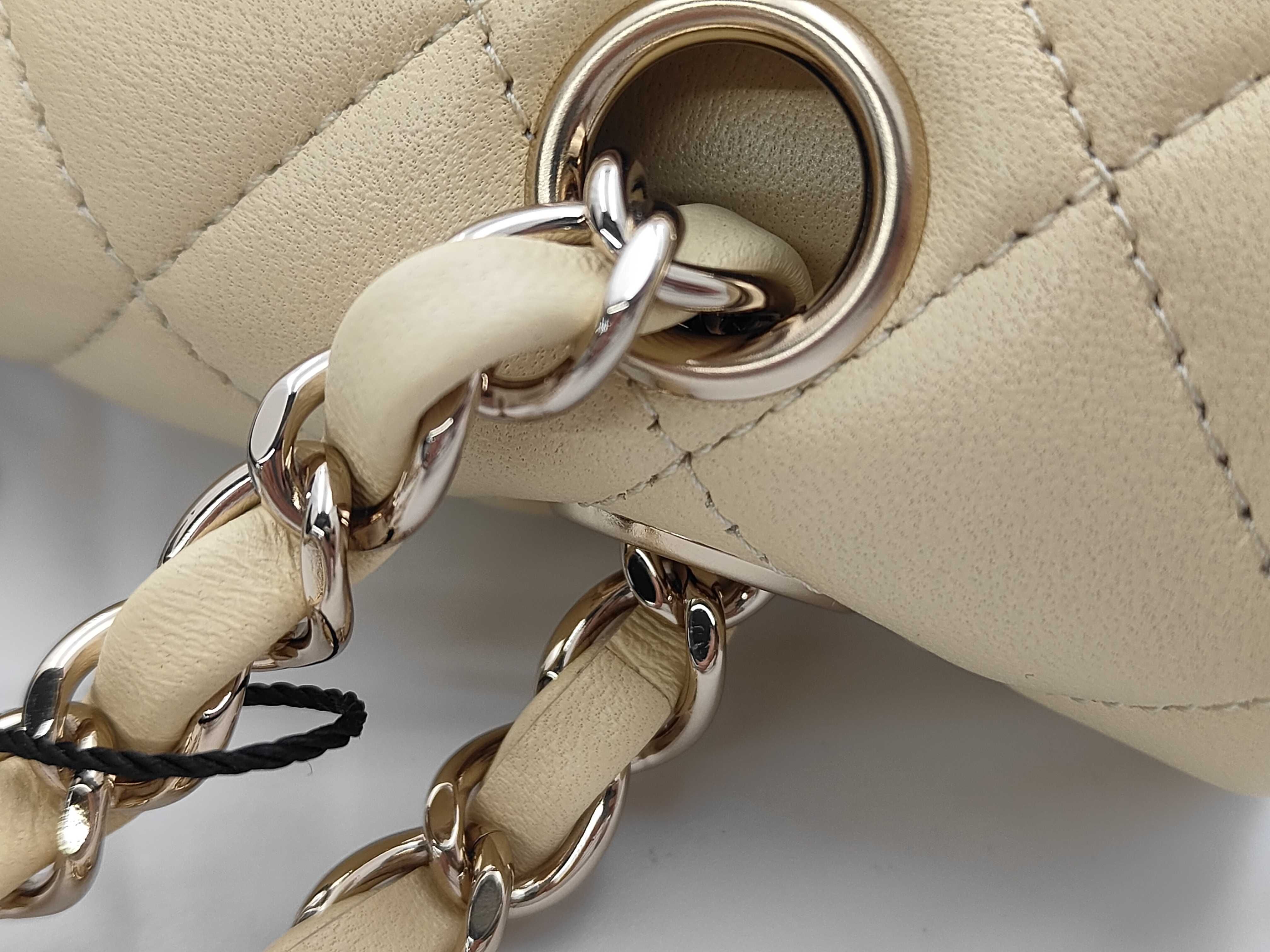 Yellow Lambskin CF23 Double Flap Chain Shoulder Bag with GP Hardware (Serial Number 30s, A01113) — view 5