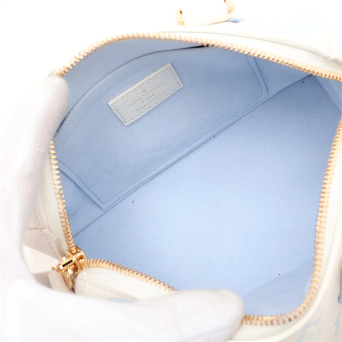 Bicolor Monogram Empreinte Speedy Bandoulière 20 - Beige x Blue (RFID detected) — view 8
