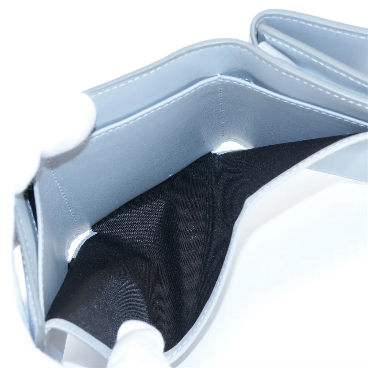 CD Diamond PVC x Leather Compact Wallet Gray — view 6