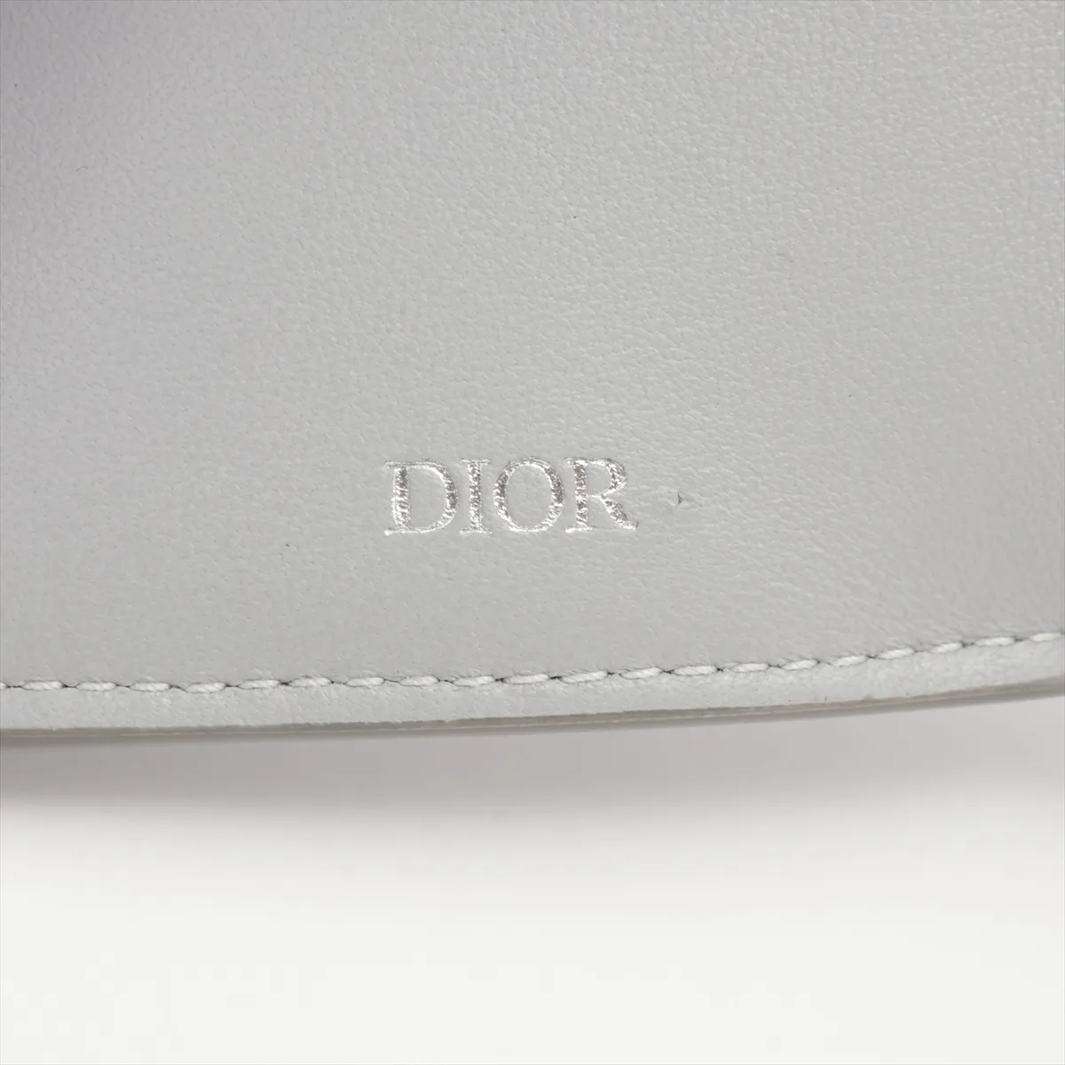CD Diamond PVC x Leather Compact Wallet Gray — view 8